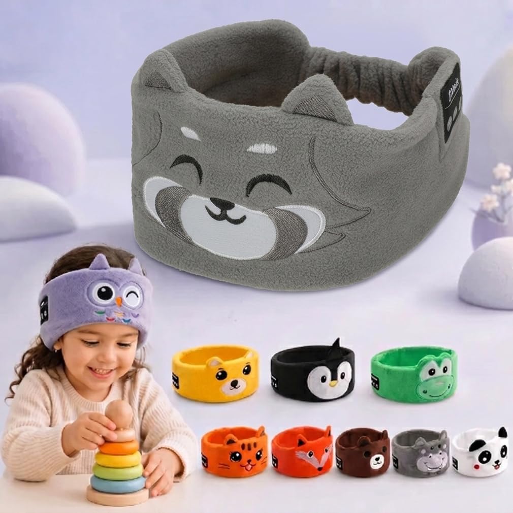 Dozibands Plush Sleep Headband for Kids Bluetooth Wireless Cozy Tunes Headphones Sensory Eye Mask Sleeping Ear Muffs