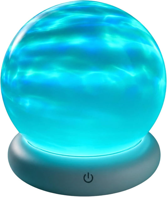 Orblux Calming Autism Sensory Light, Rechargeable Aurora Light Projector | 2-in-1 Globe Cover for Contained Sensory Effect or Open for Northern Lights Effect | Kids Night Projector, 15 Colors & Remote