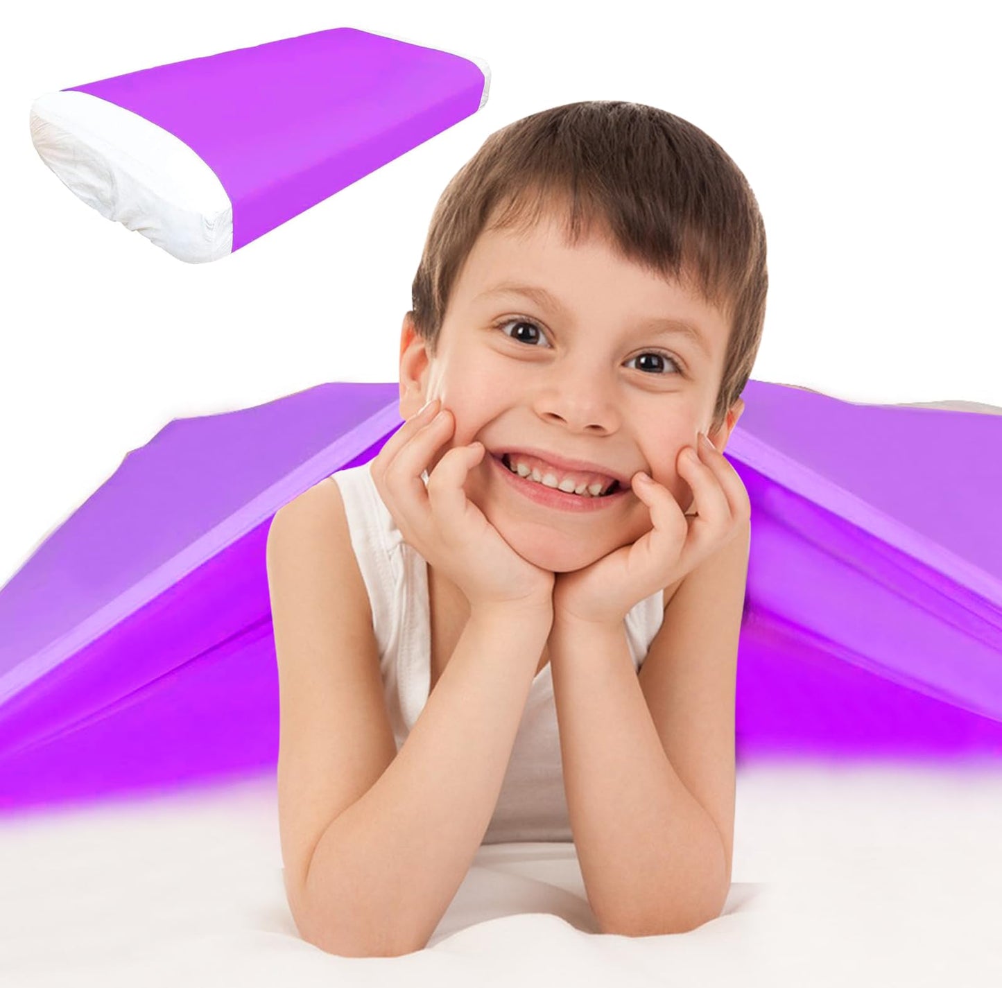 Sensory Sheet for Kids Special Needs Bed Sheet f Breathable and Stretchy (Blue, Twin)