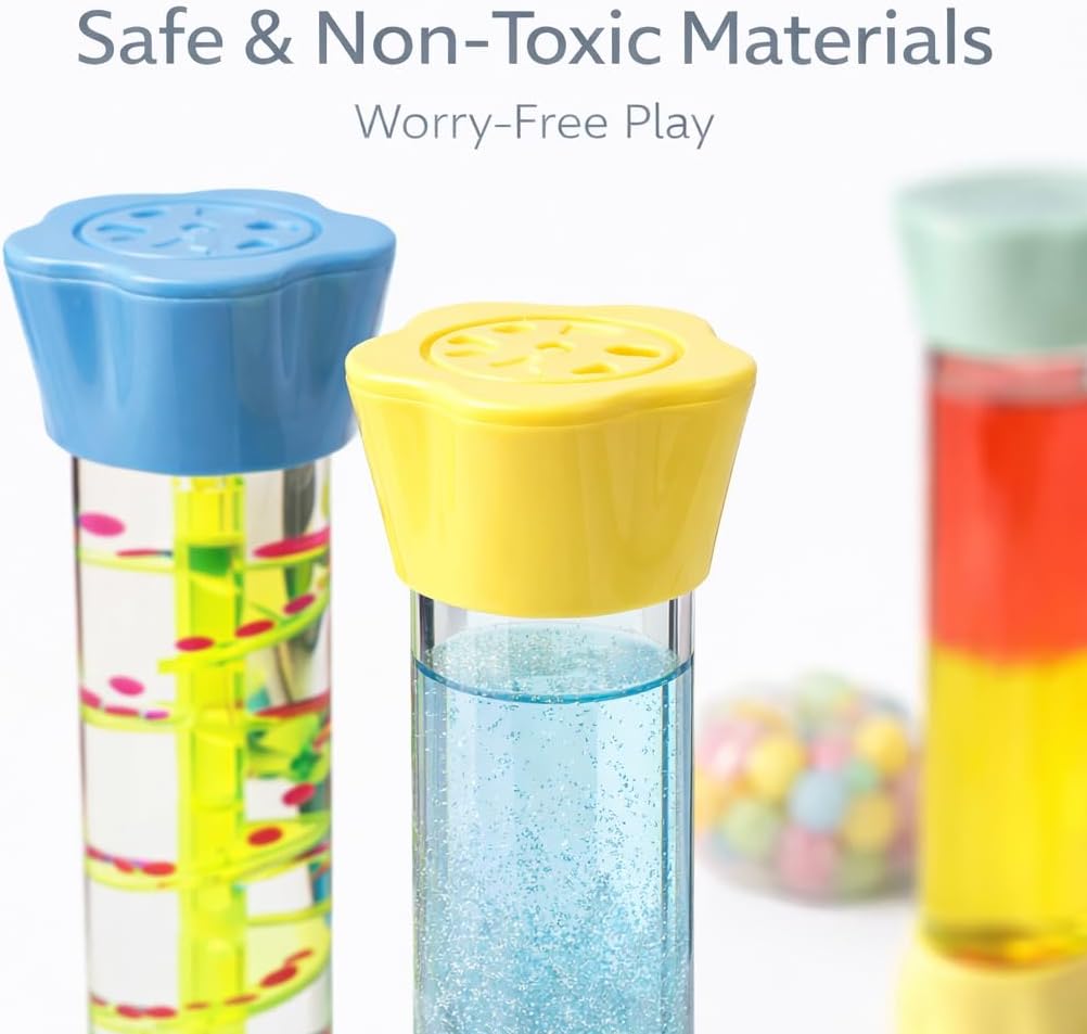 Sensory Tubes – Calm Down Corner Fidget Toys, Sensory Room & Speech Therapy Materials, Stress Relief Ball, Travel Toys, Quiet Sensory Bottles for Kids