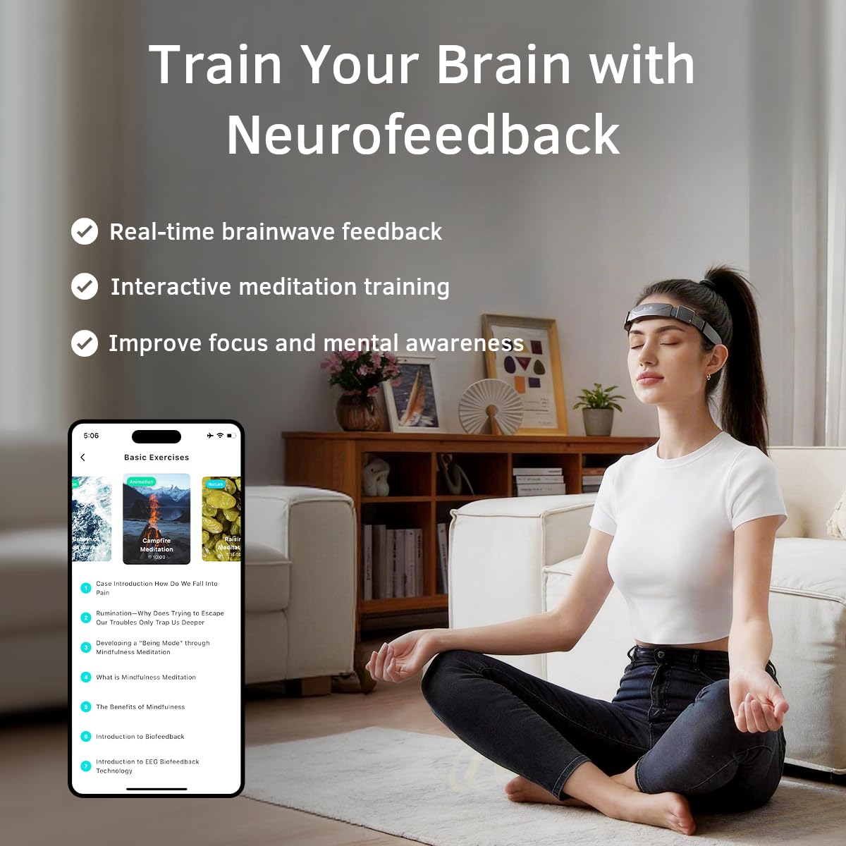 Neurofeedback Headband for Focus, Calm & Brain Training