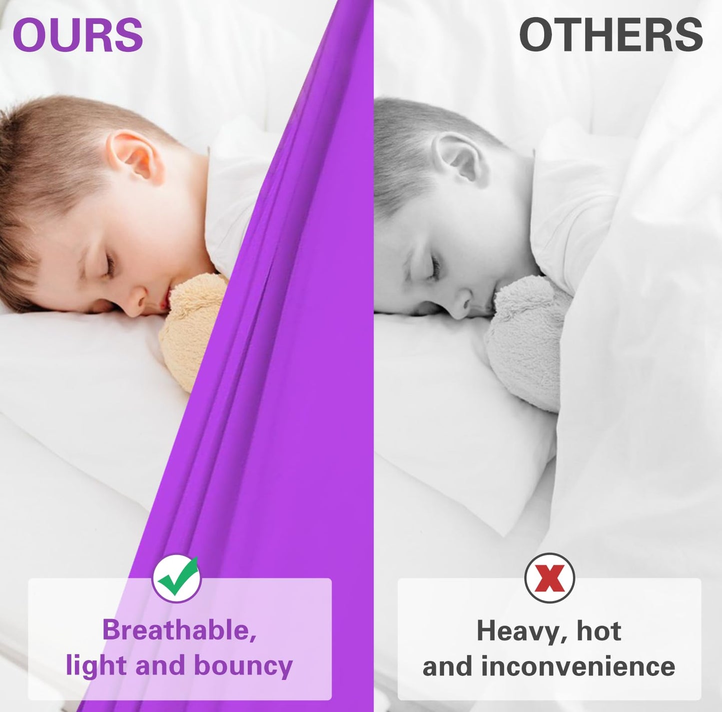 Sensory Sheet for Kids Special Needs Bed Sheet f Breathable and Stretchy (Blue, Twin)
