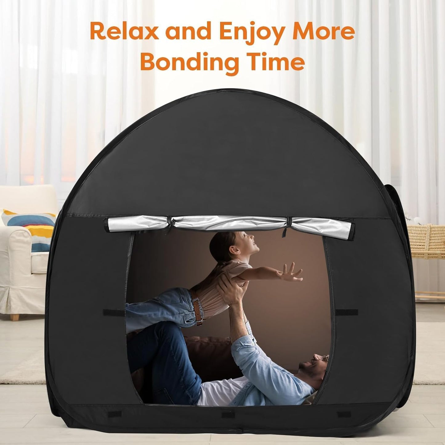 Large Sensory Tent for Kids with Autism- 47x47in Pop-Up Indoor Play Tent with Travel Bag for Calming Down & Improving Focus - Ideal for Children with Autism, ADHD, & SPD