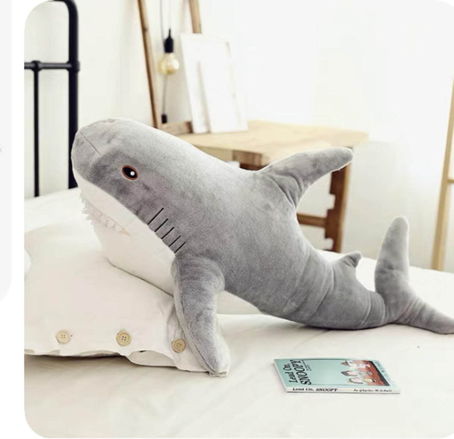 39.4 Inch XXL 15% Chubbier Weighted Giant Shark Stuffed Animal,Soft Chonky Shark Toys Shark Plush Pillows Stuffed Shark for Brave Boy's and Girl's Room Décor,Perfect Stress Relief for Women