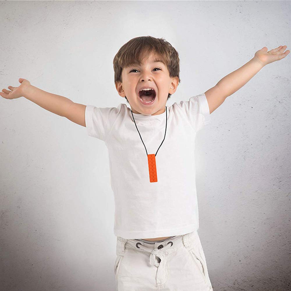 Chew Necklaces for Sensory Kids, 5 Pack Silicone Sensory Chew Toys Multi-Style Chewy Necklace Sensory Motor Aids, Different Textures Chewelry for Autism, ADHD, SPD, Sensory Needs Children and Adults