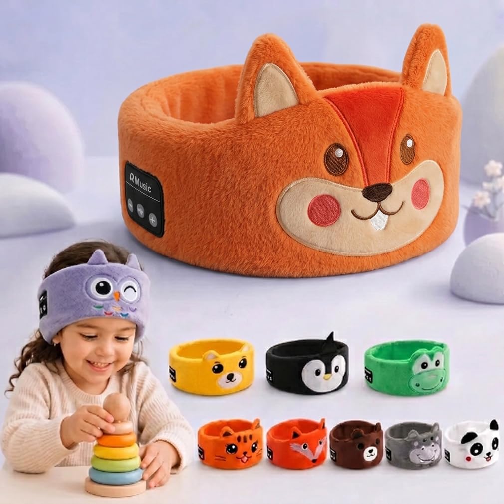Dozibands Plush Sleep Headband for Kids Bluetooth Wireless Cozy Tunes Headphones Sensory Eye Mask Sleeping Ear Muffs
