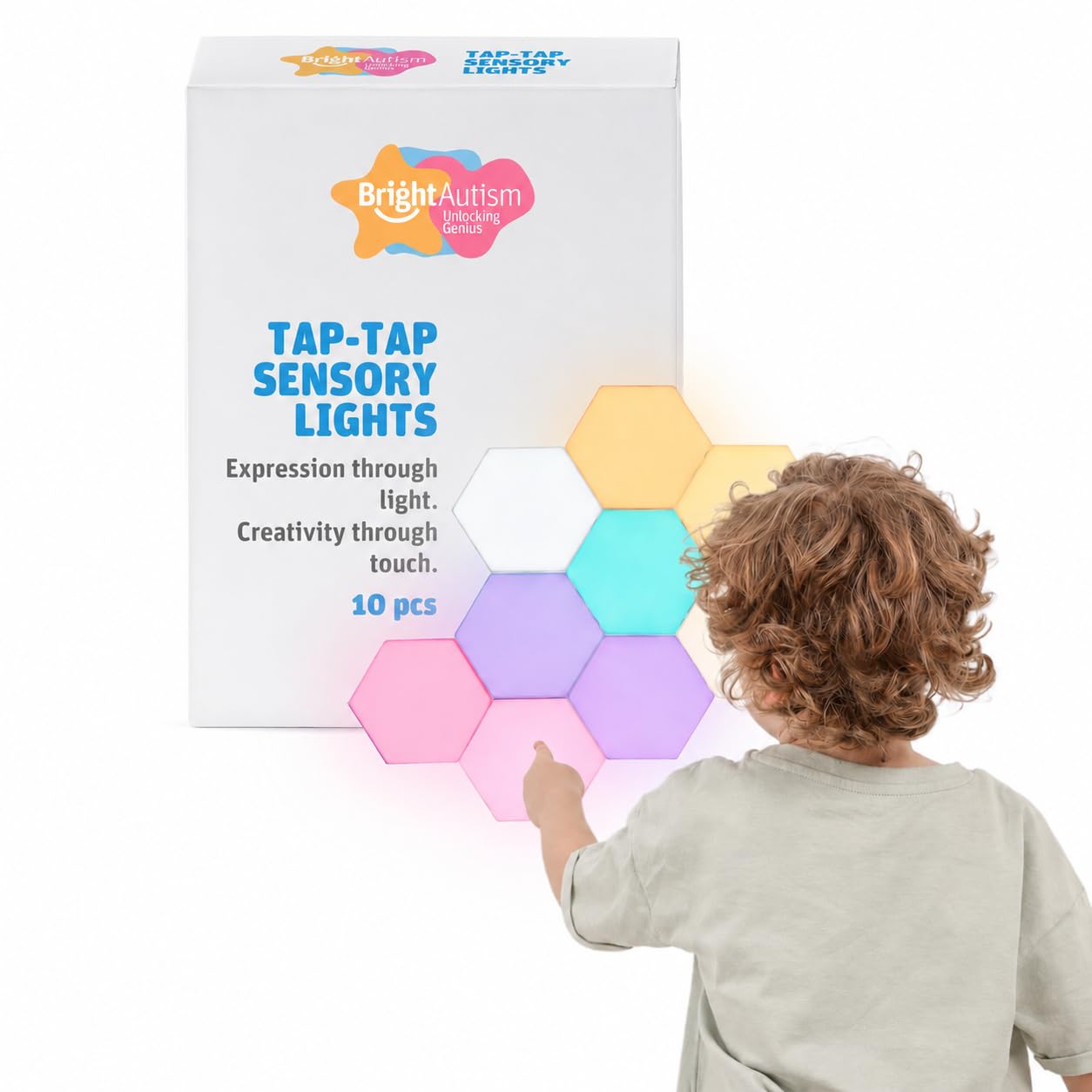 Bright Autism Tap-Tap Touch Sensory Lights – Dimmable Room Lighting for Therapeutic & Educational Play. Visual & Tactile Soothing LED Stimulation. Perfect Addition to Your Child's Bedroom (6pcs)