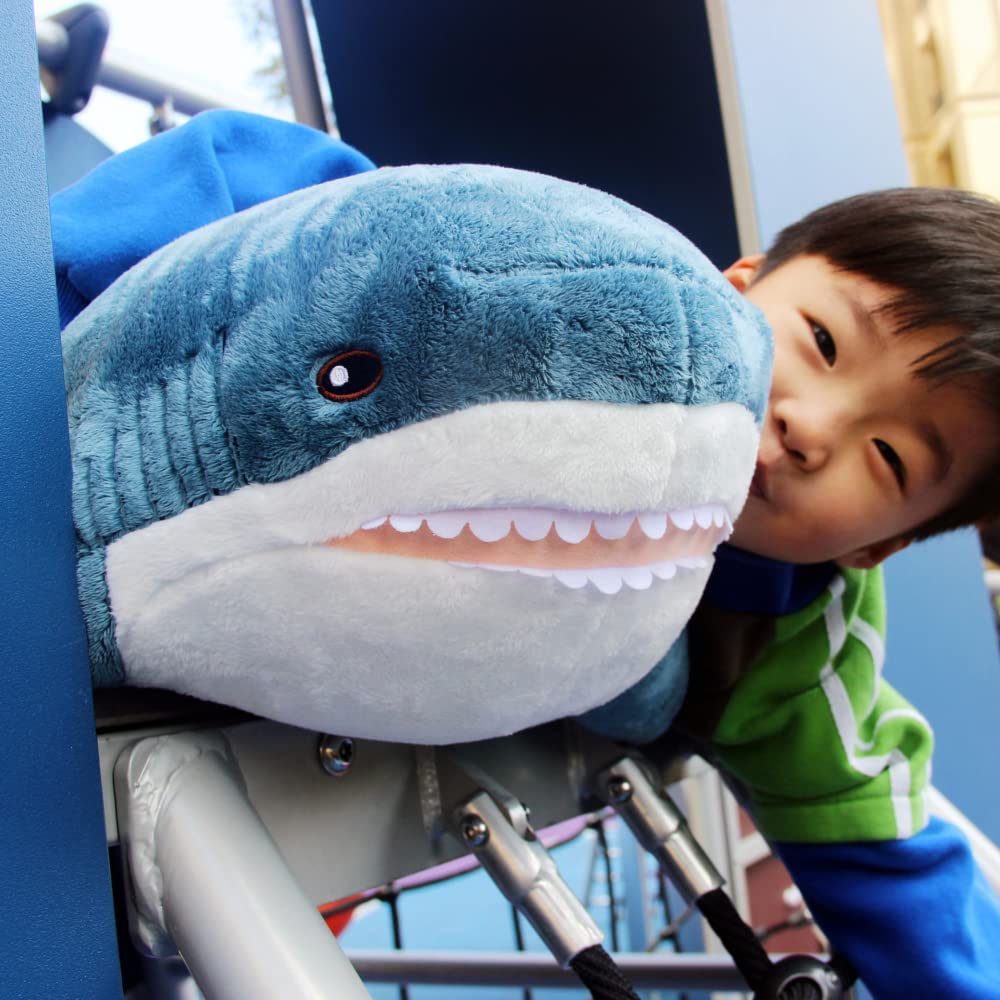 39.4 Inch XXL 15% Chubbier Weighted Giant Shark Stuffed Animal,Soft Chonky Shark Toys Shark Plush Pillows Stuffed Shark for Brave Boy's and Girl's Room Décor,Perfect Stress Relief for Women