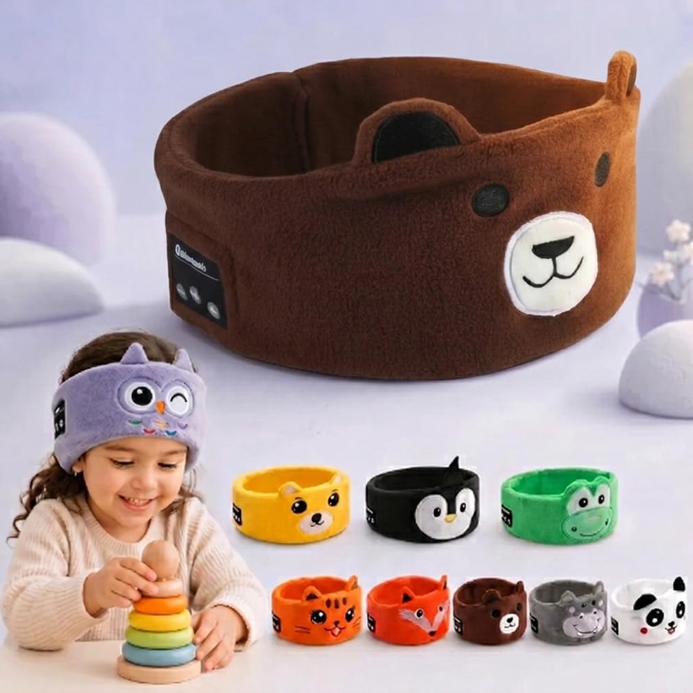 Dozibands Plush Sleep Headband for Kids Bluetooth Wireless Cozy Tunes Headphones Sensory Eye Mask Sleeping Ear Muffs