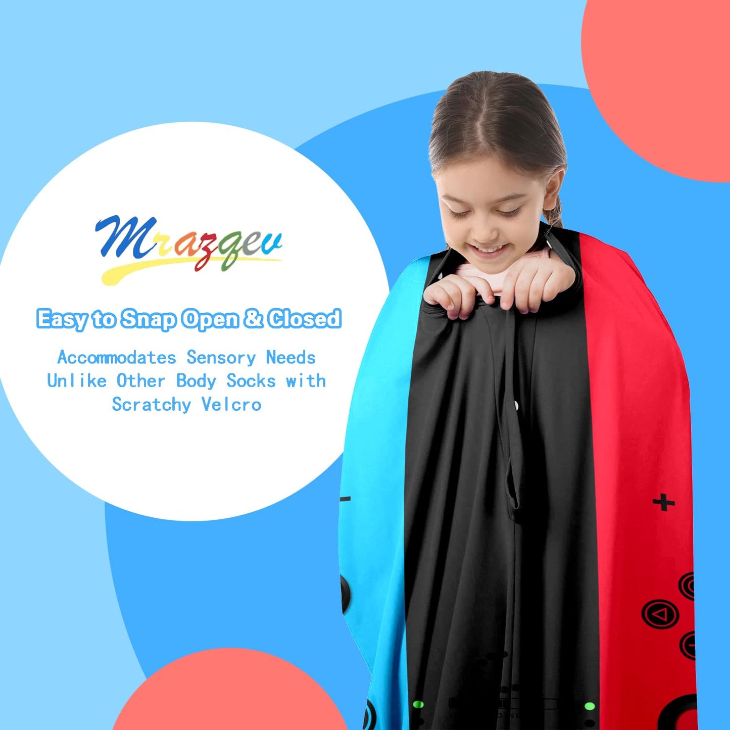Cute Tiger Autism Movement Stretchy Sensory Body Socks - ADHD and Improve Sensory Processing Sox - Help Children with Autism (Medium)
