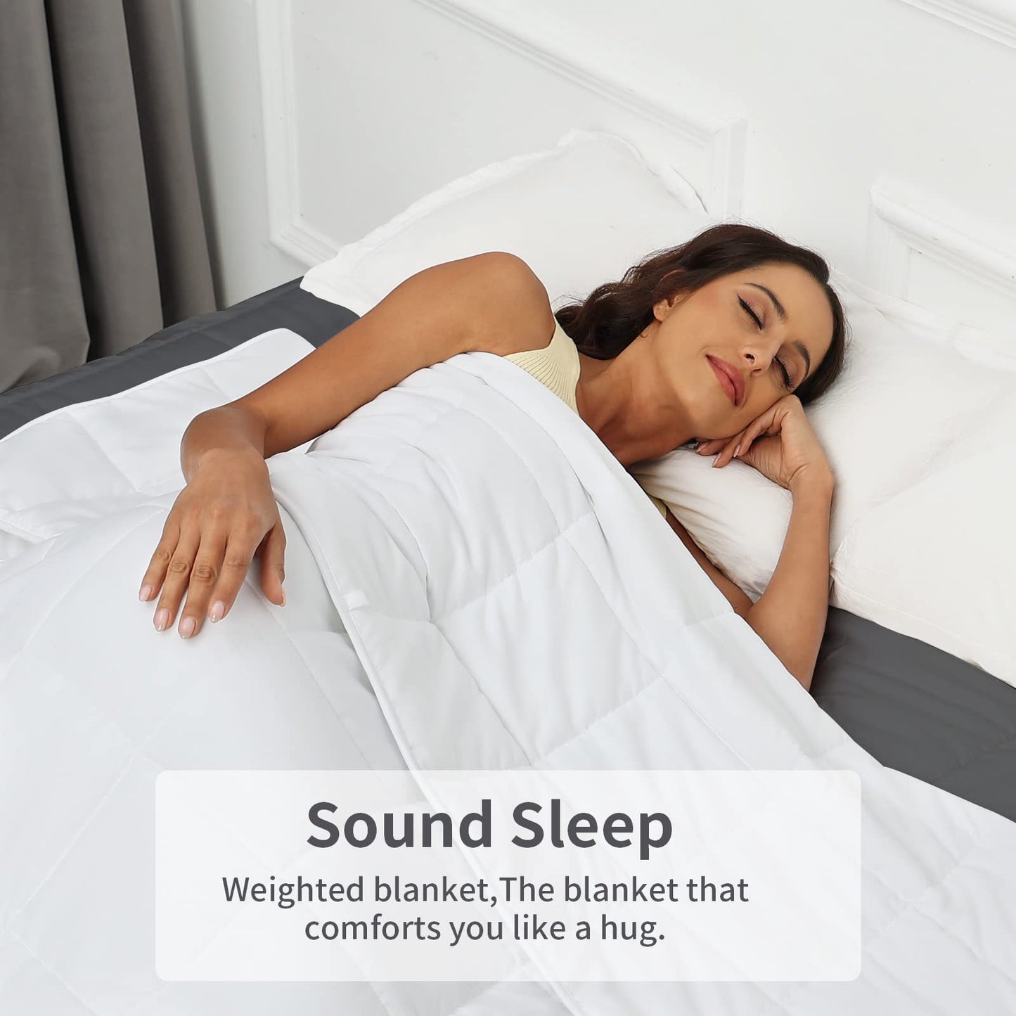 Weighted Blanket 7lbs Twin Size Dark Grey 41"x60" Weighted Blankets Heavy Blanket are Comfortable and Cozy