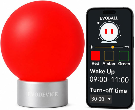 670nm Red Light for Evening Wind-Down, App-Controlled Ambient Comfort Lamp with Amber & Green Modes, Auto-Off Timer & Daily Schedule, Bluetooth No Wi-Fi Required