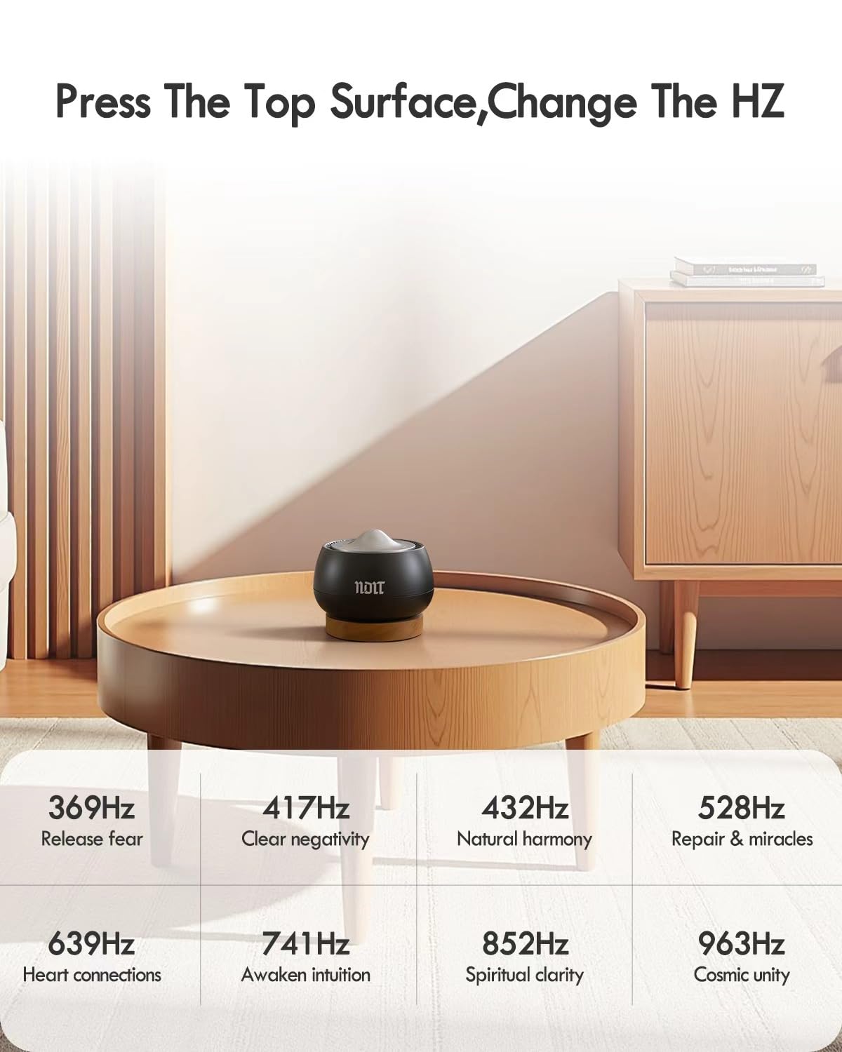 Portable Electronic Tibetan Singing Bowl, 8 Chakra Modes with 8 Chakra Cycle Play Mode, Auto/Manual Mode, Vibration & Built-in Timer, USB-C Rechargeable Meditation Device for Yoga, Reiki, Relaxation