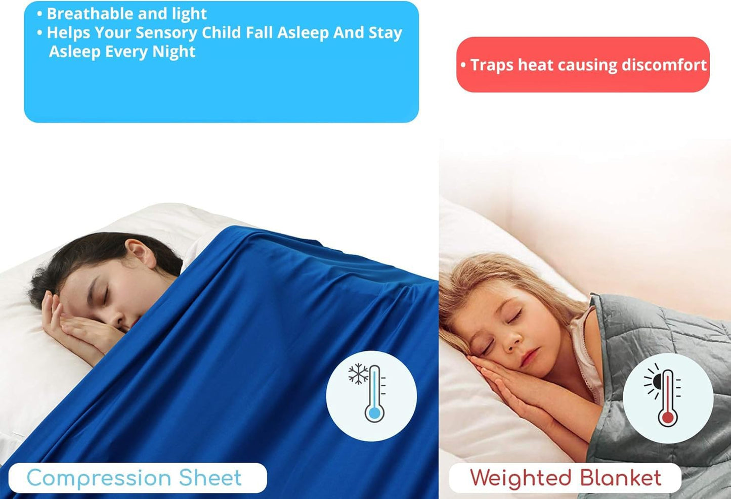TOPARCHERY Sensory Compression Blanket Sensory Bed Sheet - Help Settle Down at Nighttime - Increase Calm and Comfort (Full,Pink)