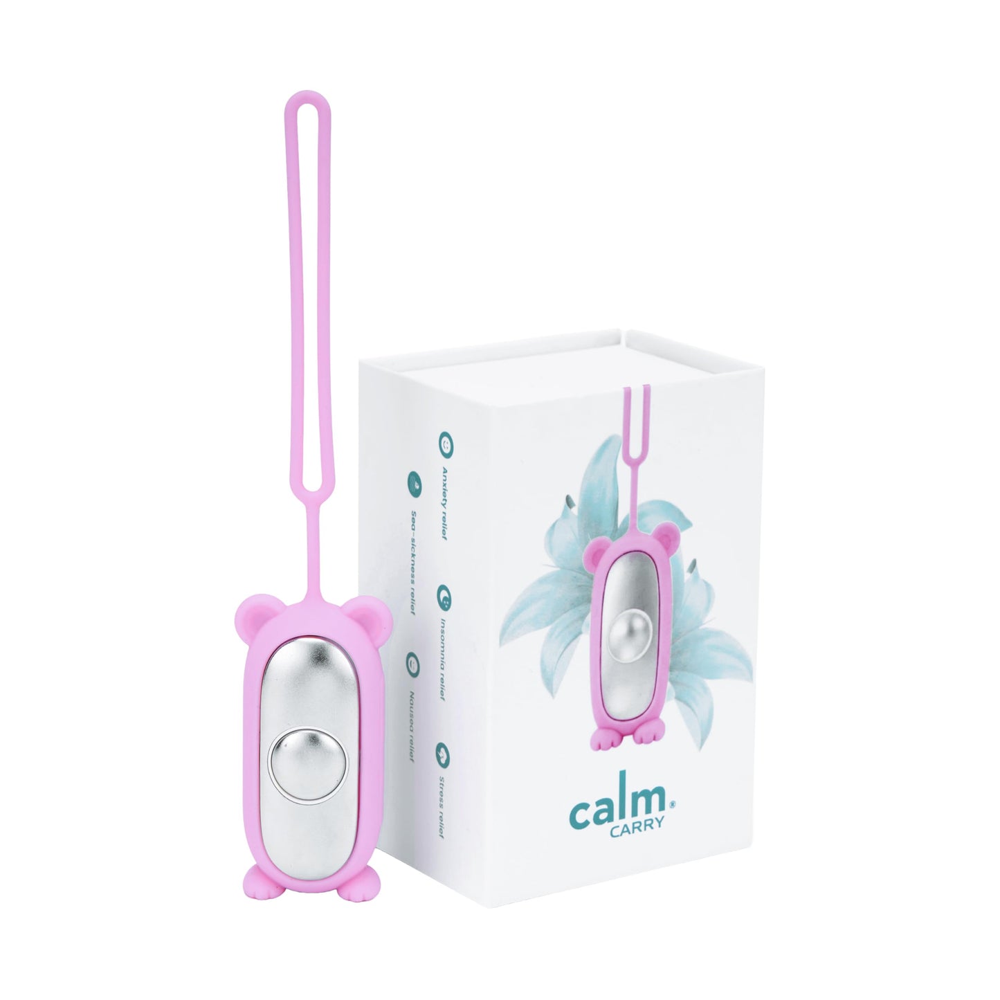 Glowco CalmCarry Mini Bear Kids Sleep Aid Device – Handheld Microcurrent Relaxation Tool, Supports Calm, Focus & Gentle Relief, USB Rechargeable, Portable Wellness Device for Children (Pink)