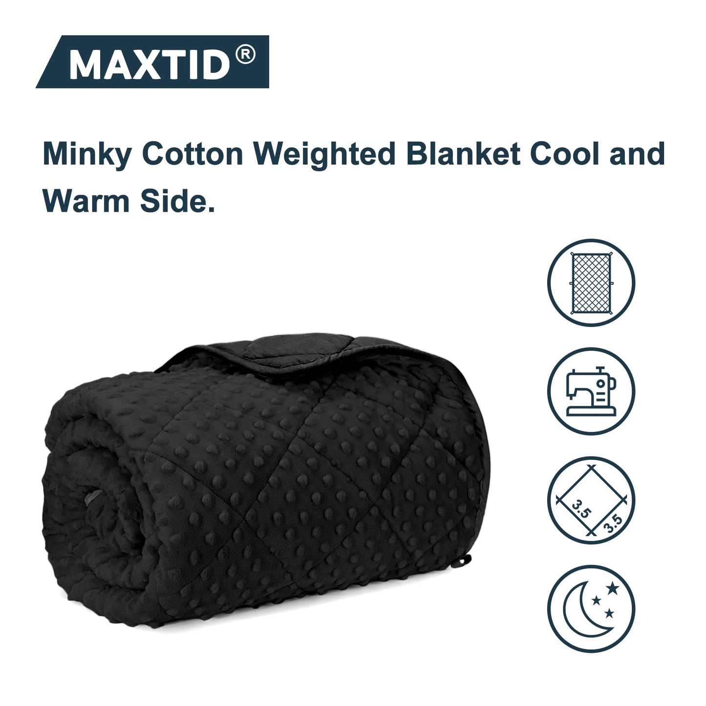 MAXTID Weighted Blanket for Kids 5lbs 36"x48" Cotton Blanket for Boys & Girls Weighted Throw Blanket Children Bedding Gifts for 3 4 5 6 7 8+ Year Old Kids Small Weighted Comfort Blanket