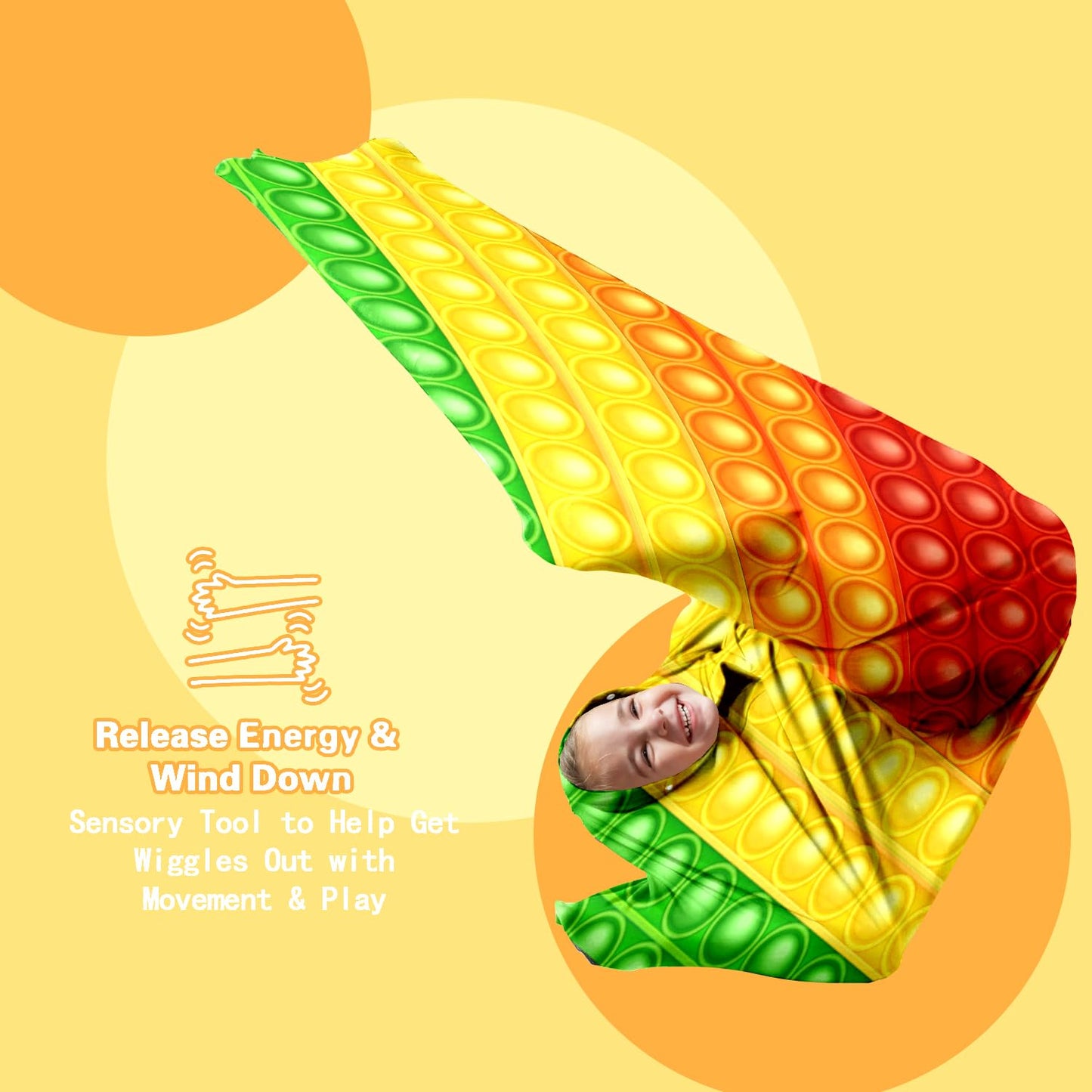 Cute Tiger Autism Movement Stretchy Sensory Body Socks - ADHD and Improve Sensory Processing Sox - Help Children with Autism (Medium)