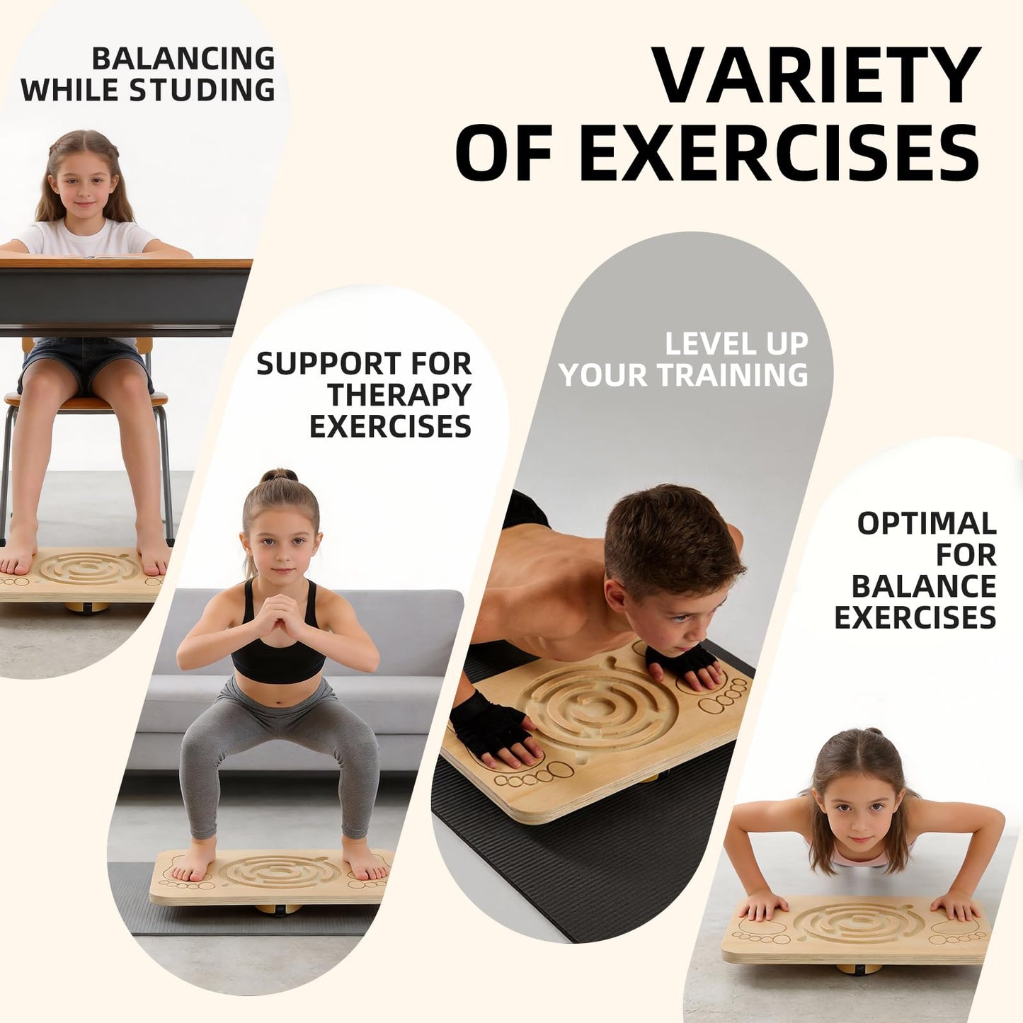 Juoe Maze Balance Board Wobble Board for Kids and Adult,up to 350 Ibs for Coordination Skills Obstacle Courses Sensory Balance Toys for Kids,Professional Rocker Balance Board for Physical Therapy.