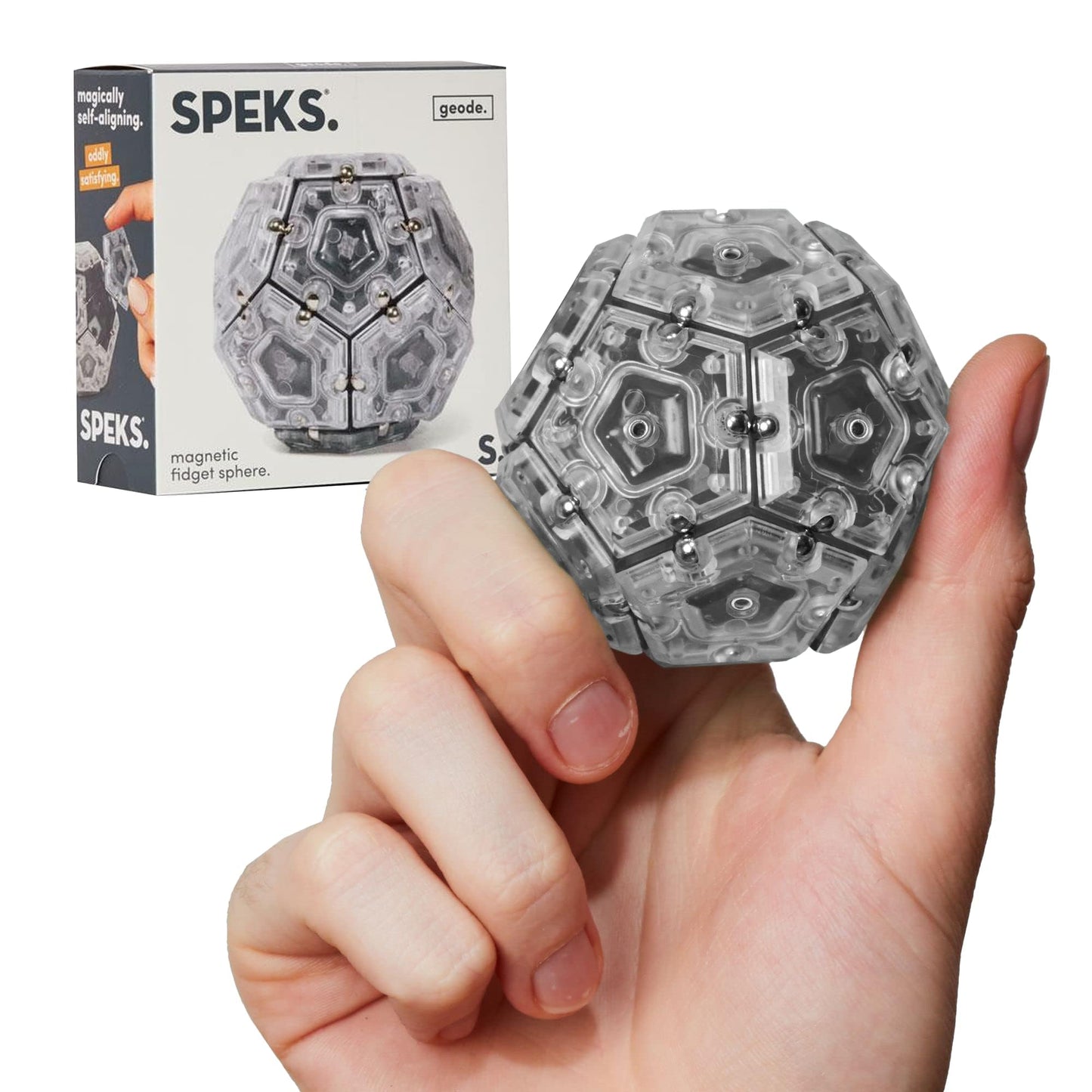 Speks Geode Magnetic Fidget Toy | Sensory Desk Toy for Adults & Teens 14+ | Stress Relief Gift | Sphere, Cool