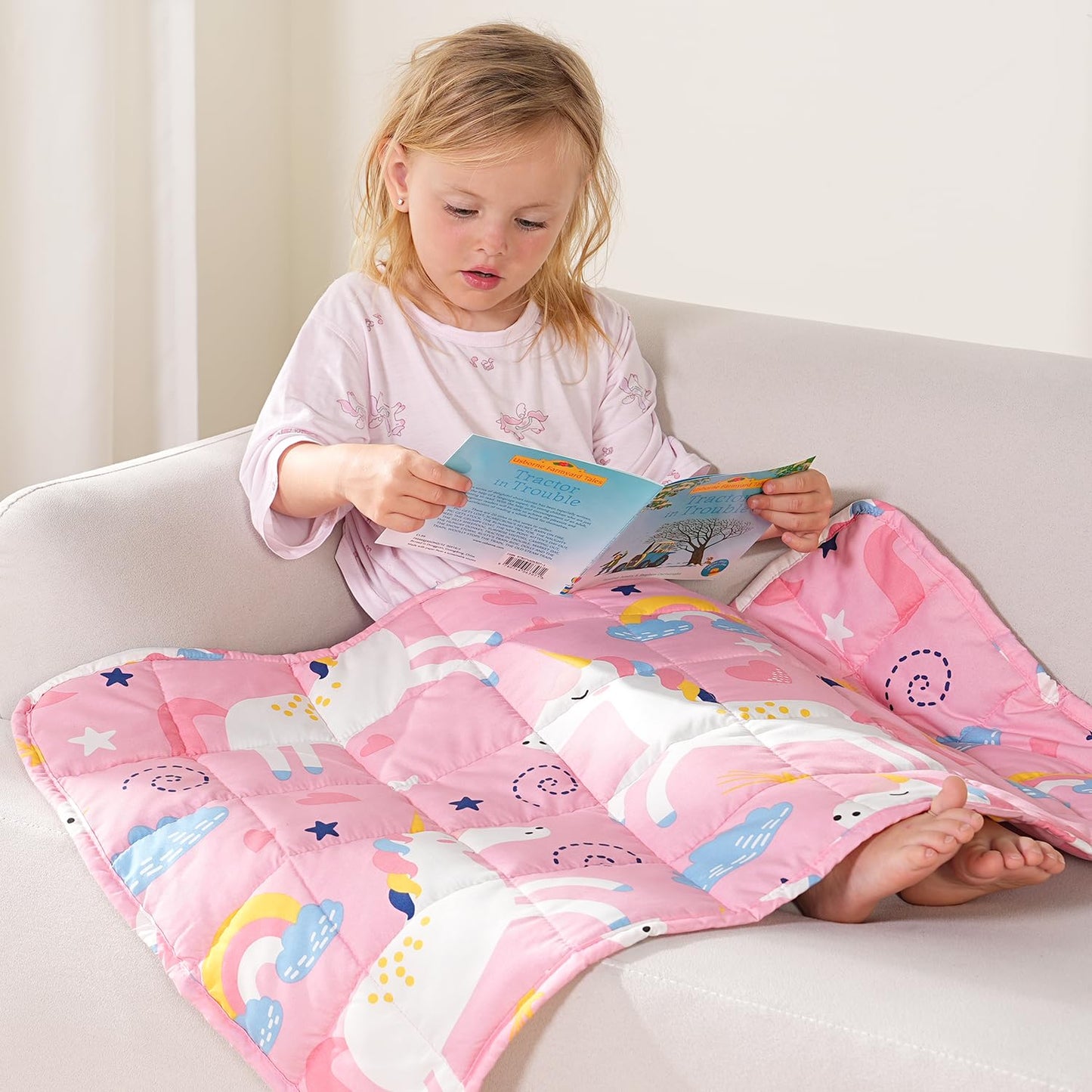 Kivik Weighted Blanket 3lbs, Blue Dinosaur Weighted Blankets, Cute Small Weighted Blankets 3 Pounds, Washable Soft Heavy Blanket Throw for All-Season, 36x48 Inches Blue