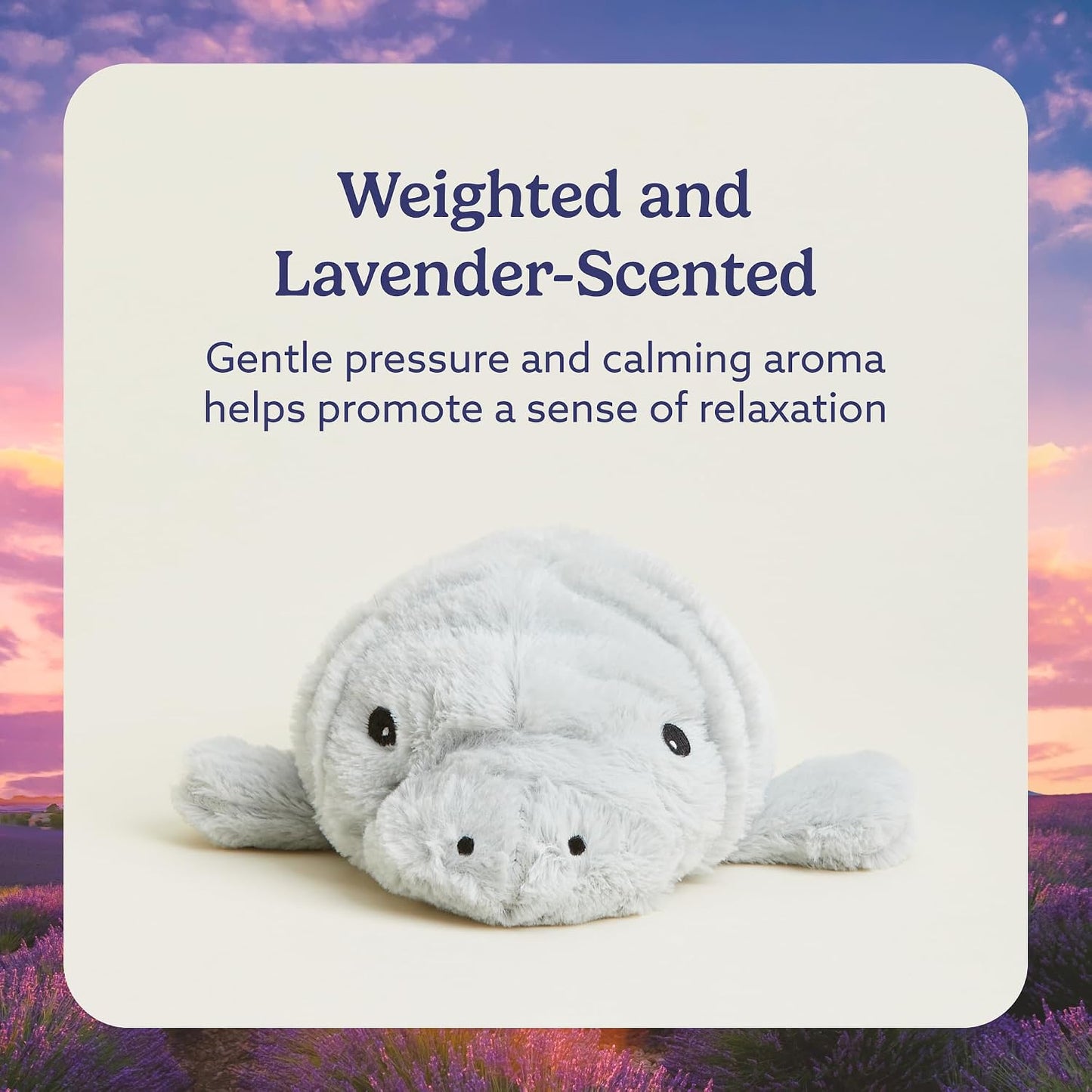 warmies Microwavable & Weighted Stuffed Animals, Manatee - Heated Stuffed Animal Plushie for Warmth & Comfort - Cute Soft Plush Toys for Adults & Children (Boys, Girls, Babies & Toddlers)