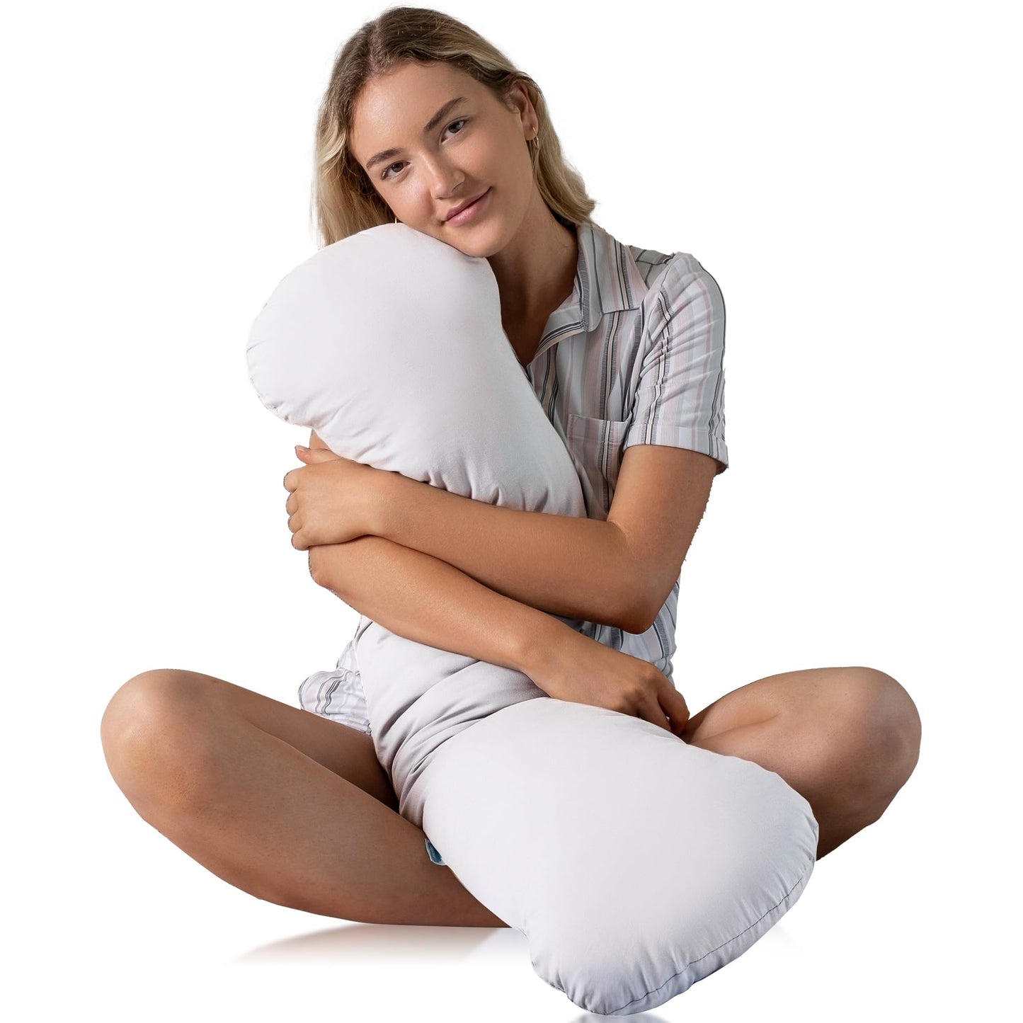SleepCloud Weighted Body Pillow 6.5lbs - Weighted Pillow for Deeper Sleep (41" x 10") - Cooling Body Pillows for Adults, Full Body Pillow for Sleeping, Side Sleeper Body Pillow with Cover