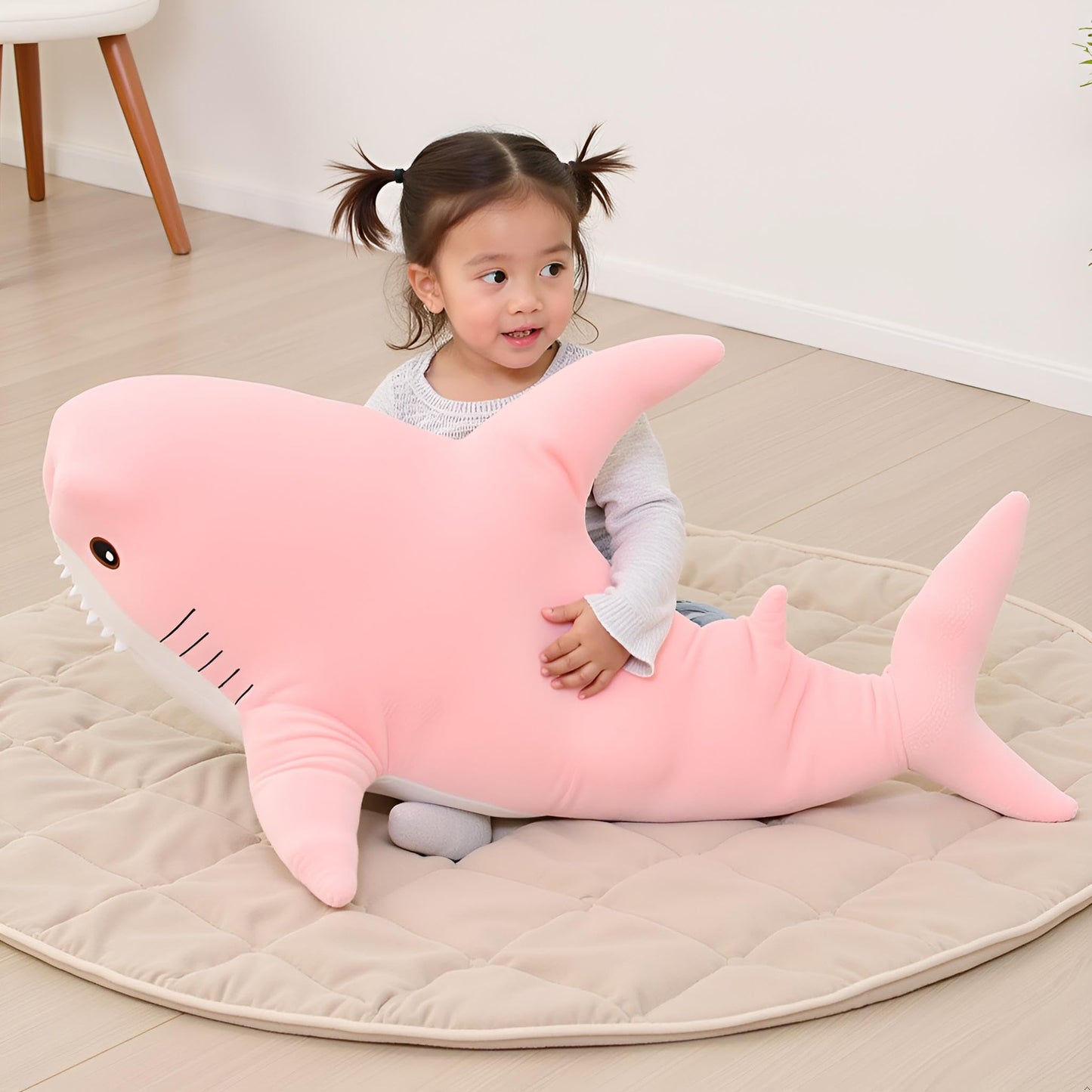 39.4 Inch XXL 15% Chubbier Weighted Giant Shark Stuffed Animal,Soft Chonky Shark Toys Shark Plush Pillows Stuffed Shark for Brave Boy's and Girl's Room Décor,Perfect Stress Relief for Women