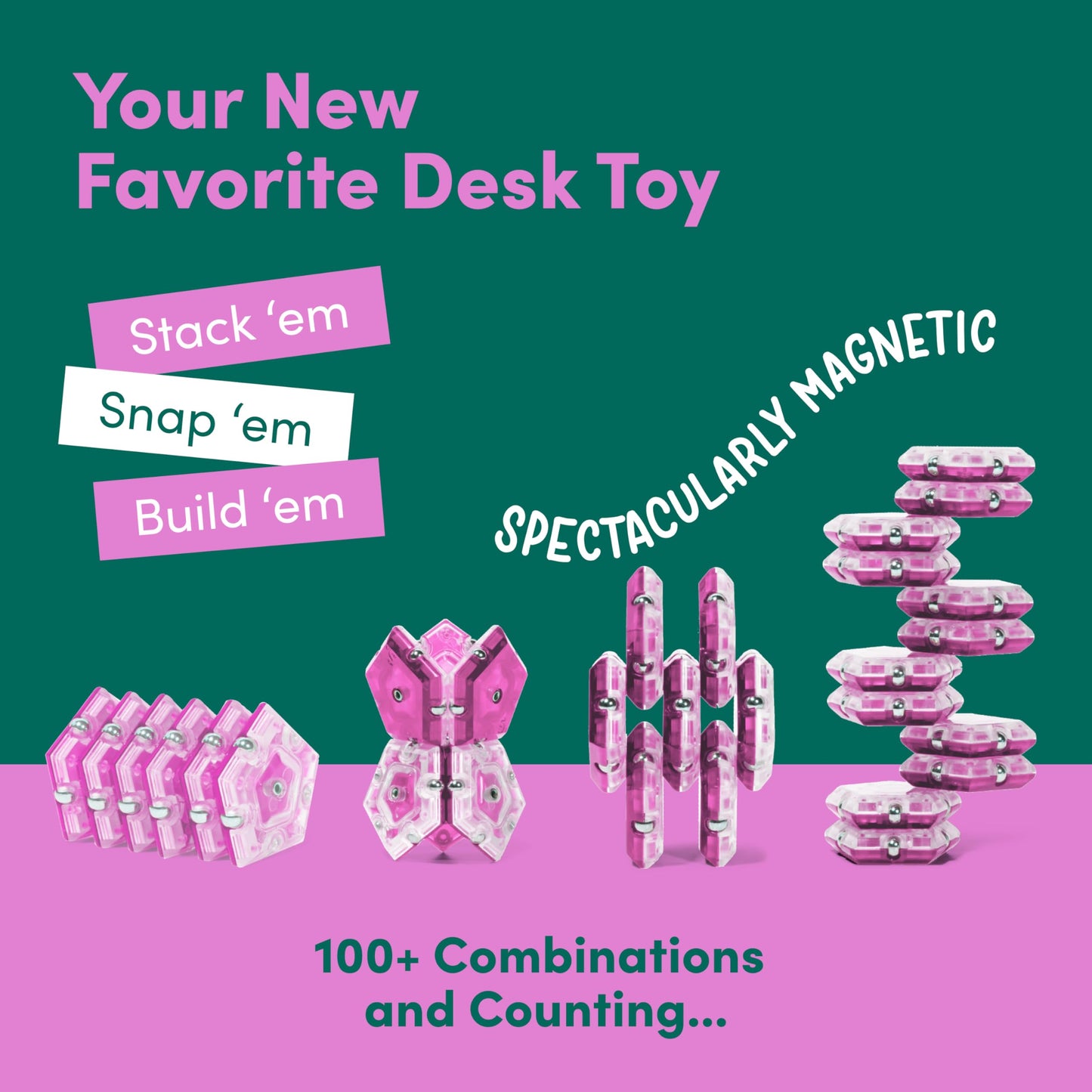Speks Geode Magnetic Fidget Toy | Sensory Desk Toy for Adults & Teens 14+ | Stress Relief Gift | Sphere, Cool