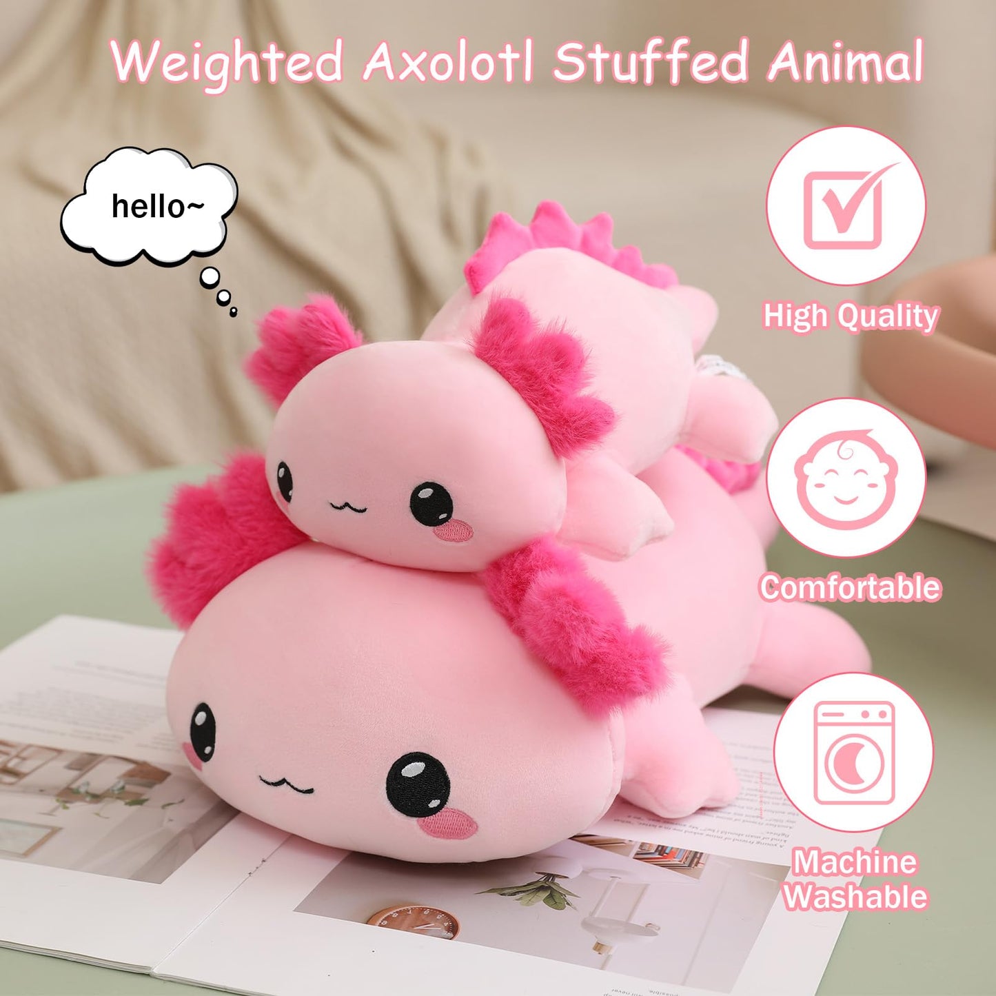 SQEQE Weighted Dinosaur Plush, Weighted Dinosaur Stuffed Animal, Dino Plushies Dino Pillow Toy Gift for Kids Adults 9.8 Inch, 0.8 Lbs