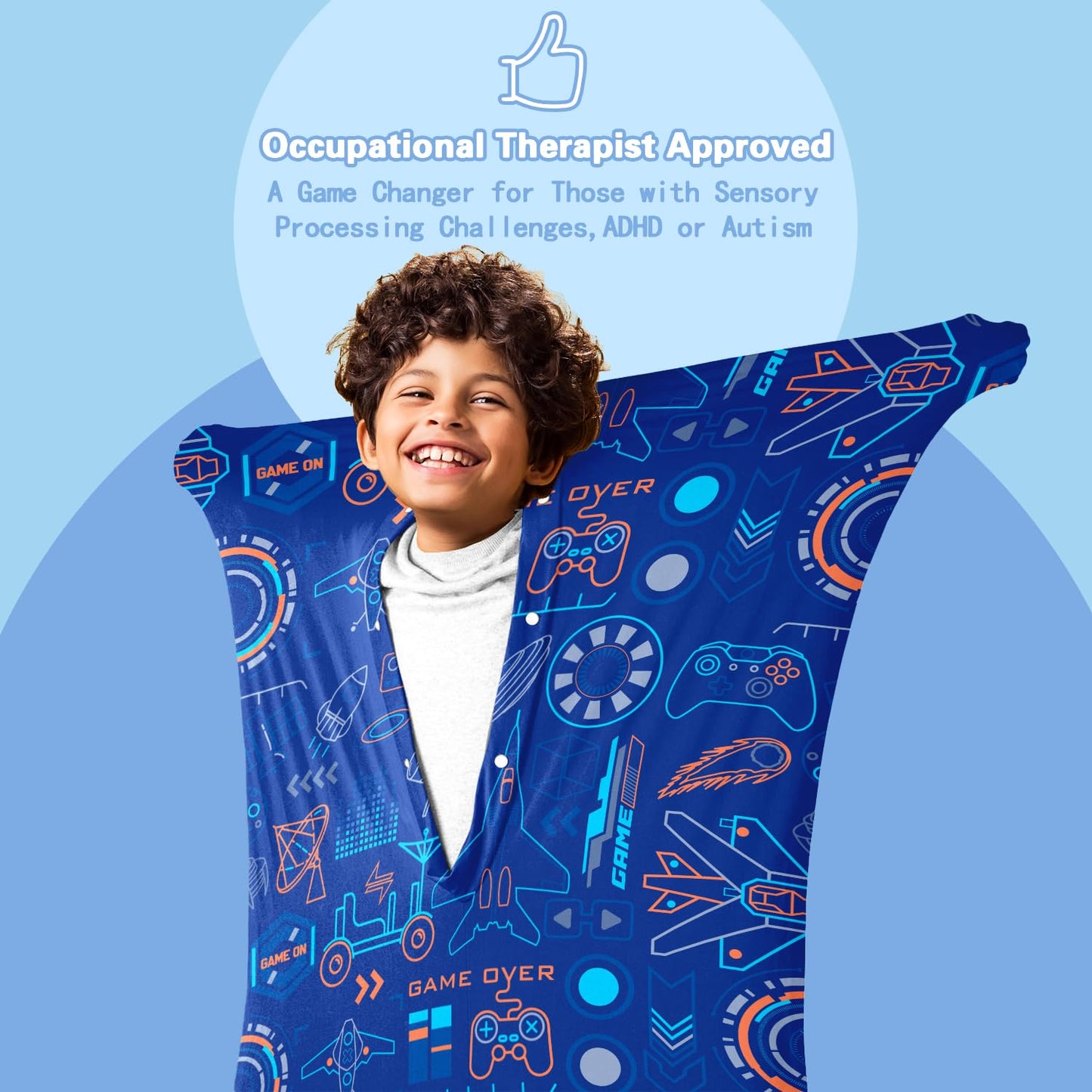 Cute Tiger Autism Movement Stretchy Sensory Body Socks - ADHD and Improve Sensory Processing Sox - Help Children with Autism (Medium)
