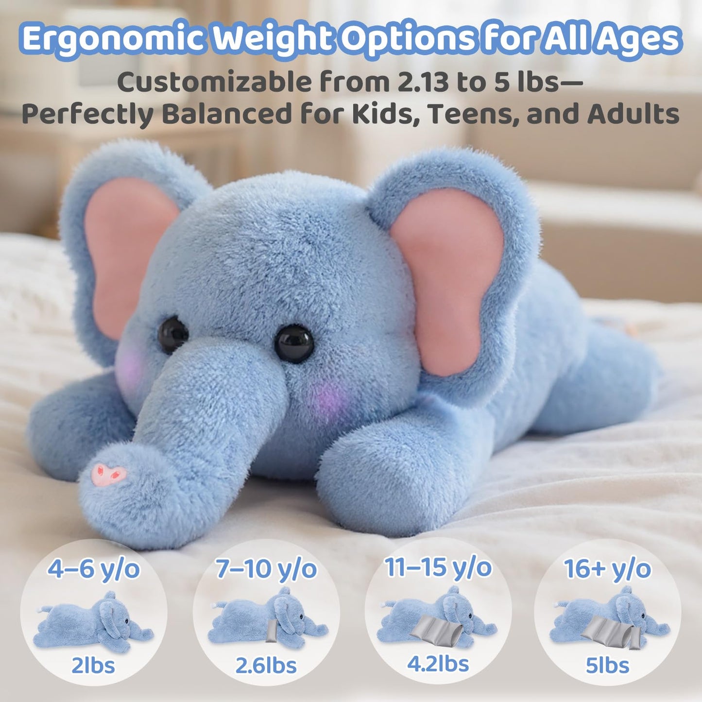 Mewaii Weighted Stuffed Animals 5 lbs Adjustable, Heated & Coolable 23 Inch Plush for Realistic Hug, Microwavable Removable Inner Pad, Cat Gifts for Adults & Kids (Black)