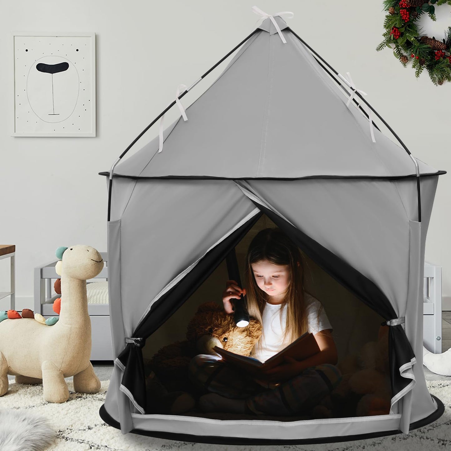 Blackout Sensory Tent, CPC Certified Calm Space for Autism Kids | Blackout Fabric, with Fan Port and Air Vent, CPC Certified Safe Structure, Spacious 39 x 39 x 45 in, Easy Setup