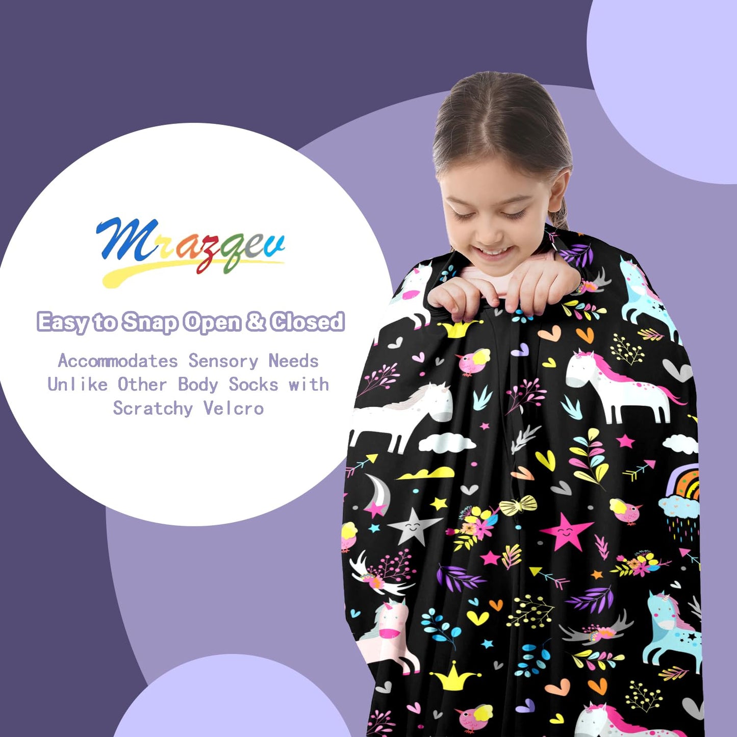 Cute Tiger Autism Movement Stretchy Sensory Body Socks - ADHD and Improve Sensory Processing Sox - Help Children with Autism (Medium)