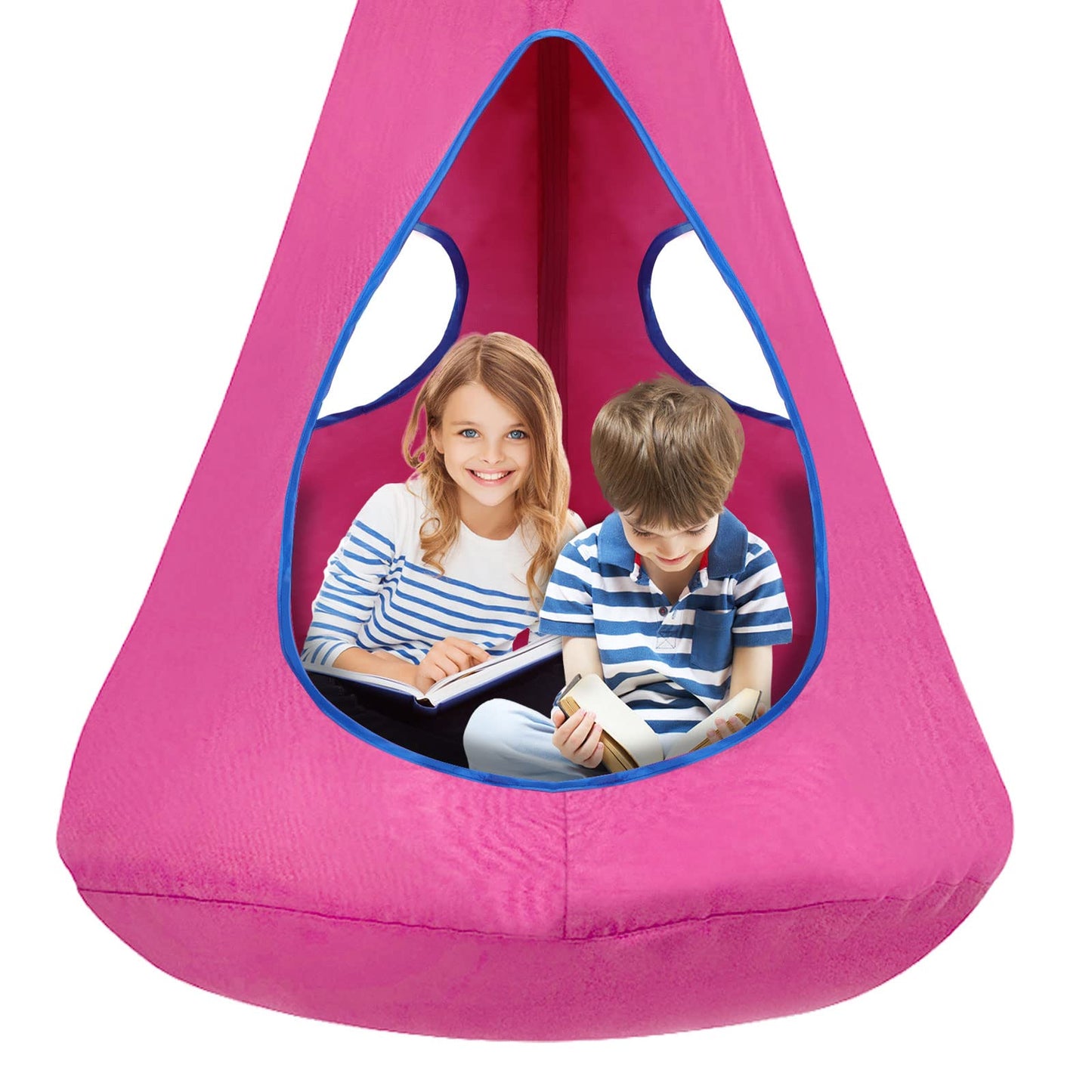 Kids Nest Swing Chair, Hanging Hammock Chair Nest Hammock Swing Chair for Outdoor and Indoor(32" D x 52" H),Detachable Play Tent Swing for Child Sensory Swing for Kids Age from 3-12 Years(Blue)