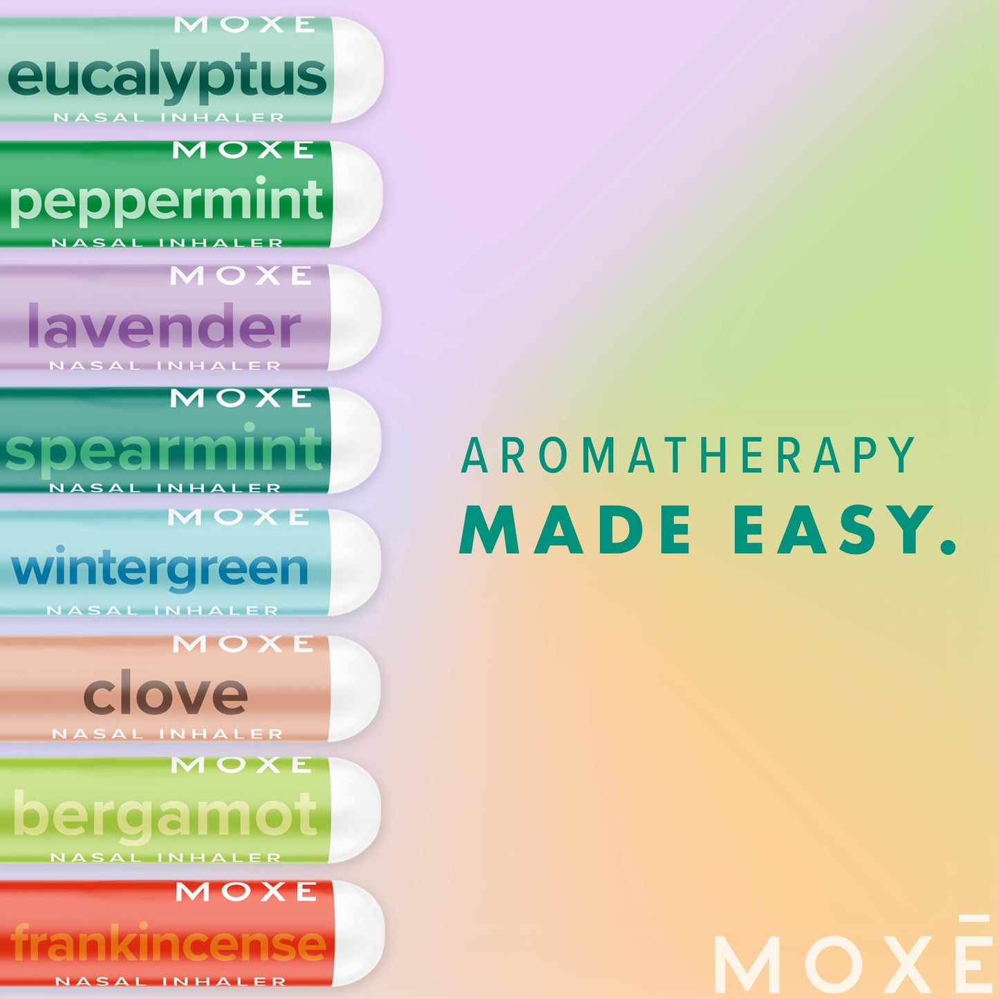 MOXE Lavender Essential Oil Nasal Inhaler, Therapeutic No-Mess Aromatherapy, Relaxation, Naturally Calming, Before Sleep Routine, Uplifts Mood, Pure and Undiluted, Made in USA (1 Pack)