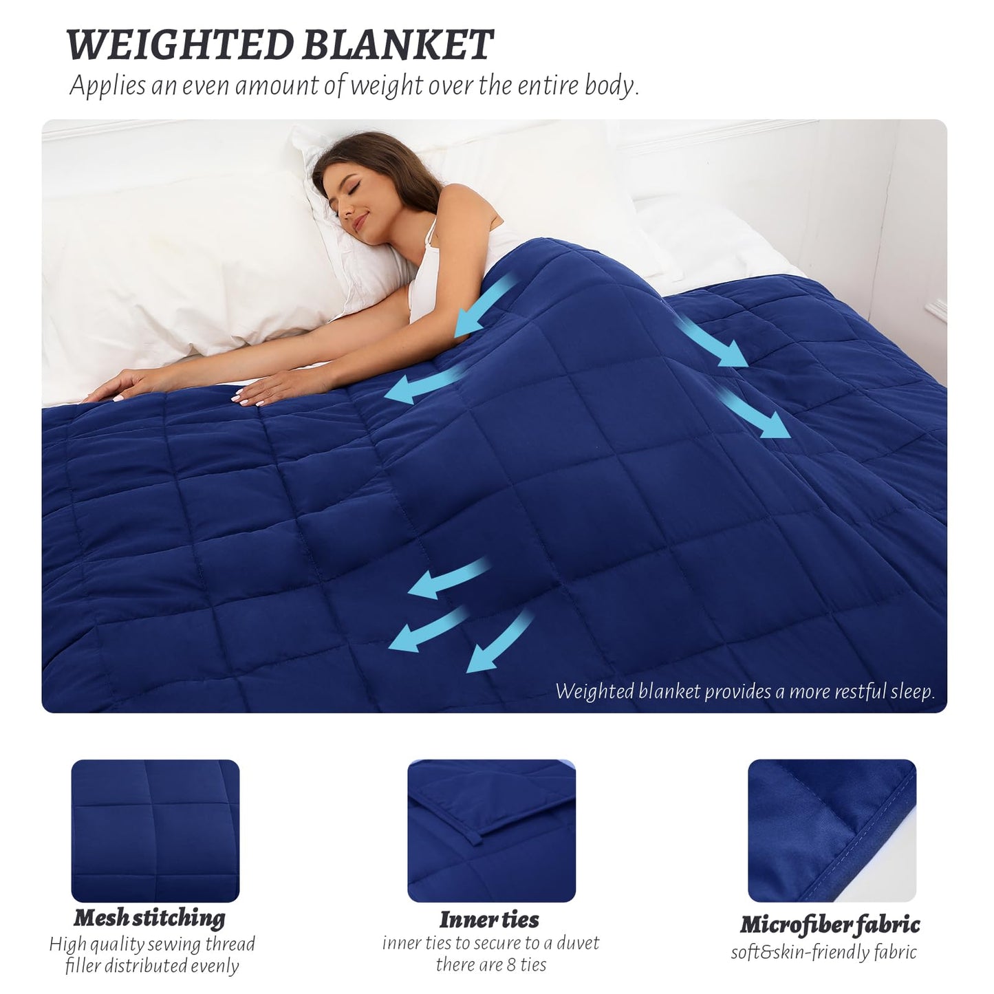 Weighted Blanket 7lbs Twin Size Dark Grey 41"x60" Weighted Blankets Heavy Blanket are Comfortable and Cozy