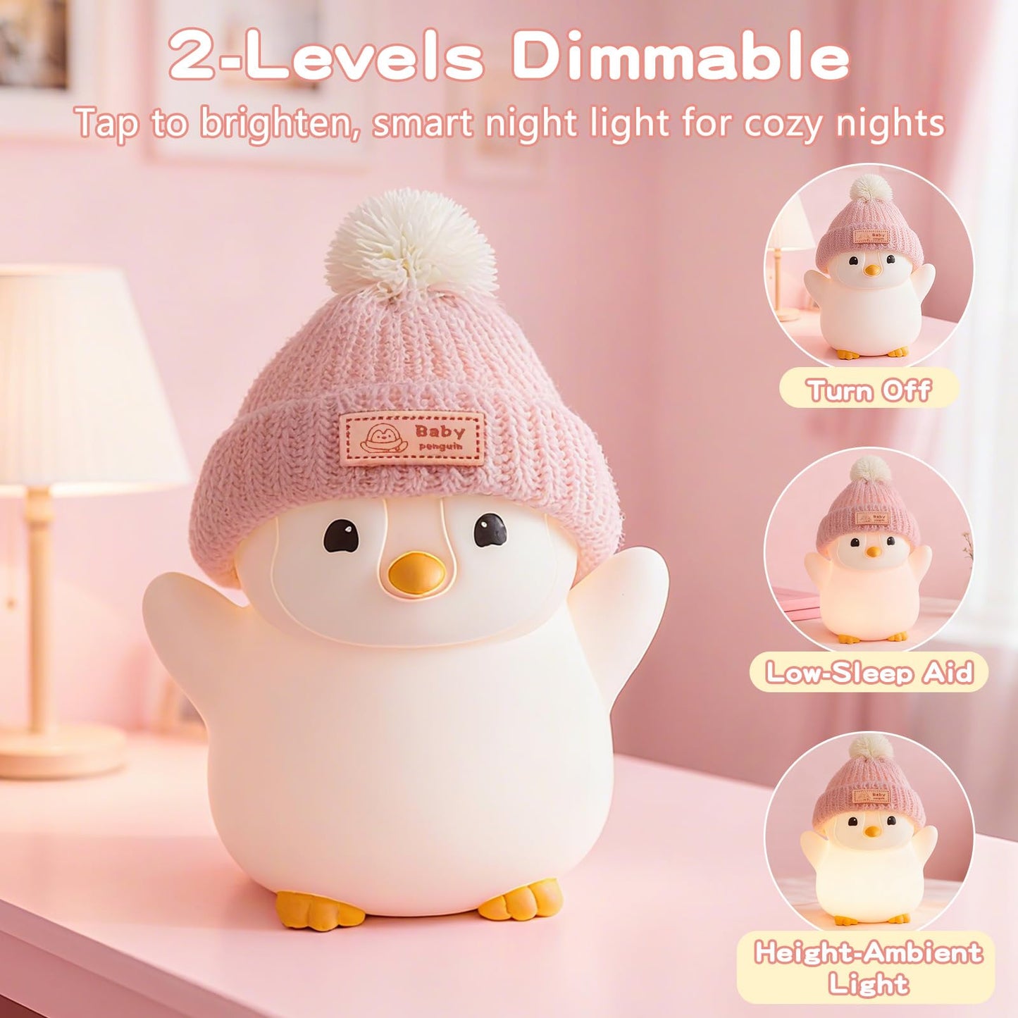 FAMIDUO Capybara Night Light for Kids,Safe Squishy Silicone Nursery Light with Timer,Dimmable & Rechargeable Touch Bedside Lamp, Cute Capybara Gifts for Boys Girls Toddlers, Baby & Kids Room Decor