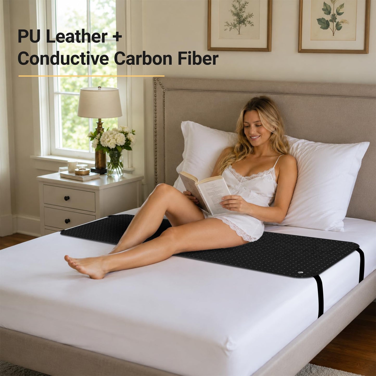 Grounding Mat for Bed,Grounding Bed Mat with Grounding Cord, Earth Pad Grounding Mat, Grounding Pad for Improving Sleep
