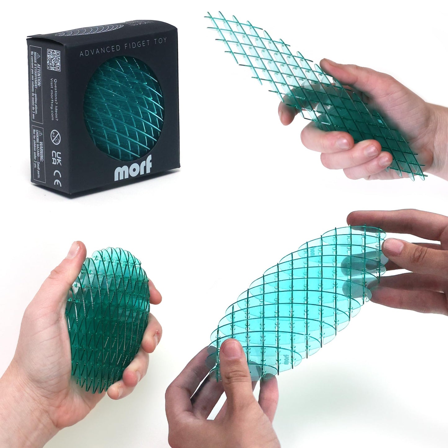Morf Fidget Worm Toy - Flexible 3D Sensory Slug Figgy Toy for Kids, Teens, and Adults – Stretchy, Quiet, Stress and Anxiety Relief, Focus - For Play, School, Work Gifts, Great For Classroom and Office
