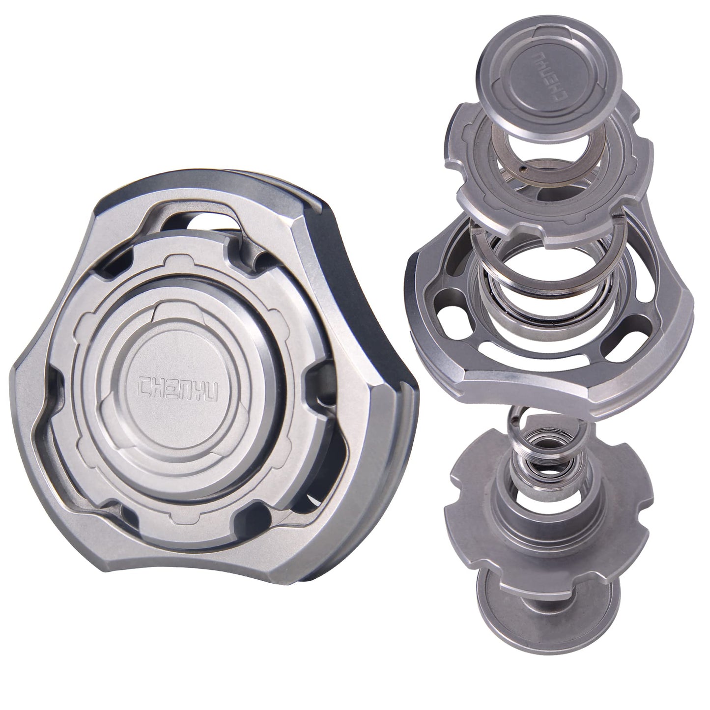 DjuiinoStar High-end Fidget Spinner, Unique Dual Bearings Design, Precisely CNC Machined (Zirconium), Premium EDC Toy DFS-03