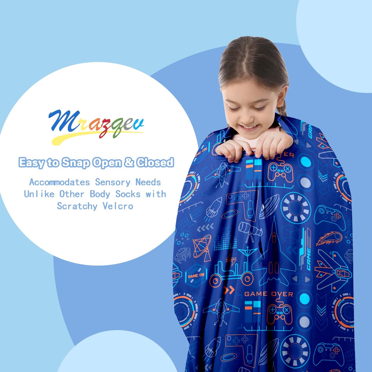 Cute Tiger Autism Movement Stretchy Sensory Body Socks - ADHD and Improve Sensory Processing Sox - Help Children with Autism (Medium)