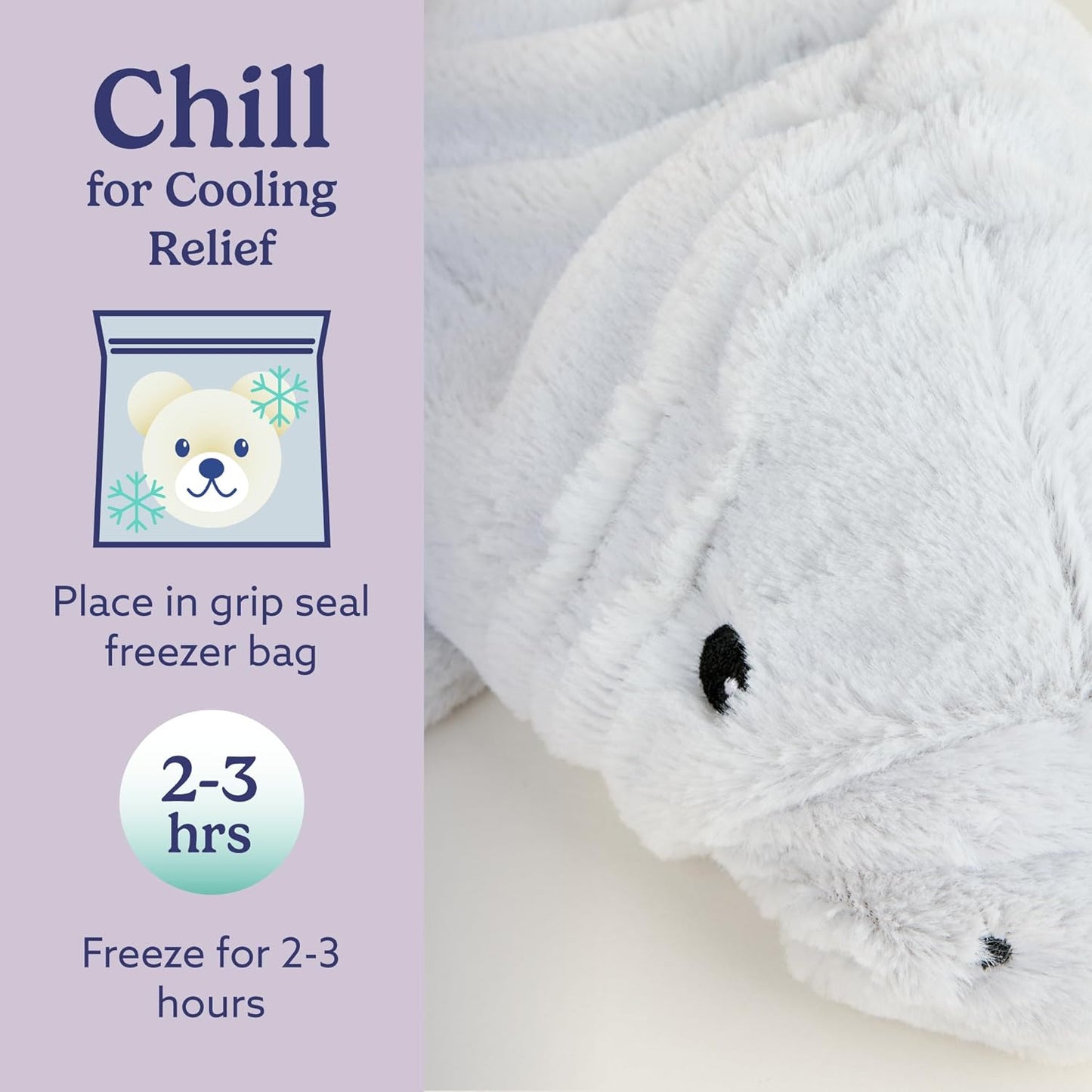 warmies Microwavable & Weighted Stuffed Animals, Manatee - Heated Stuffed Animal Plushie for Warmth & Comfort - Cute Soft Plush Toys for Adults & Children (Boys, Girls, Babies & Toddlers)