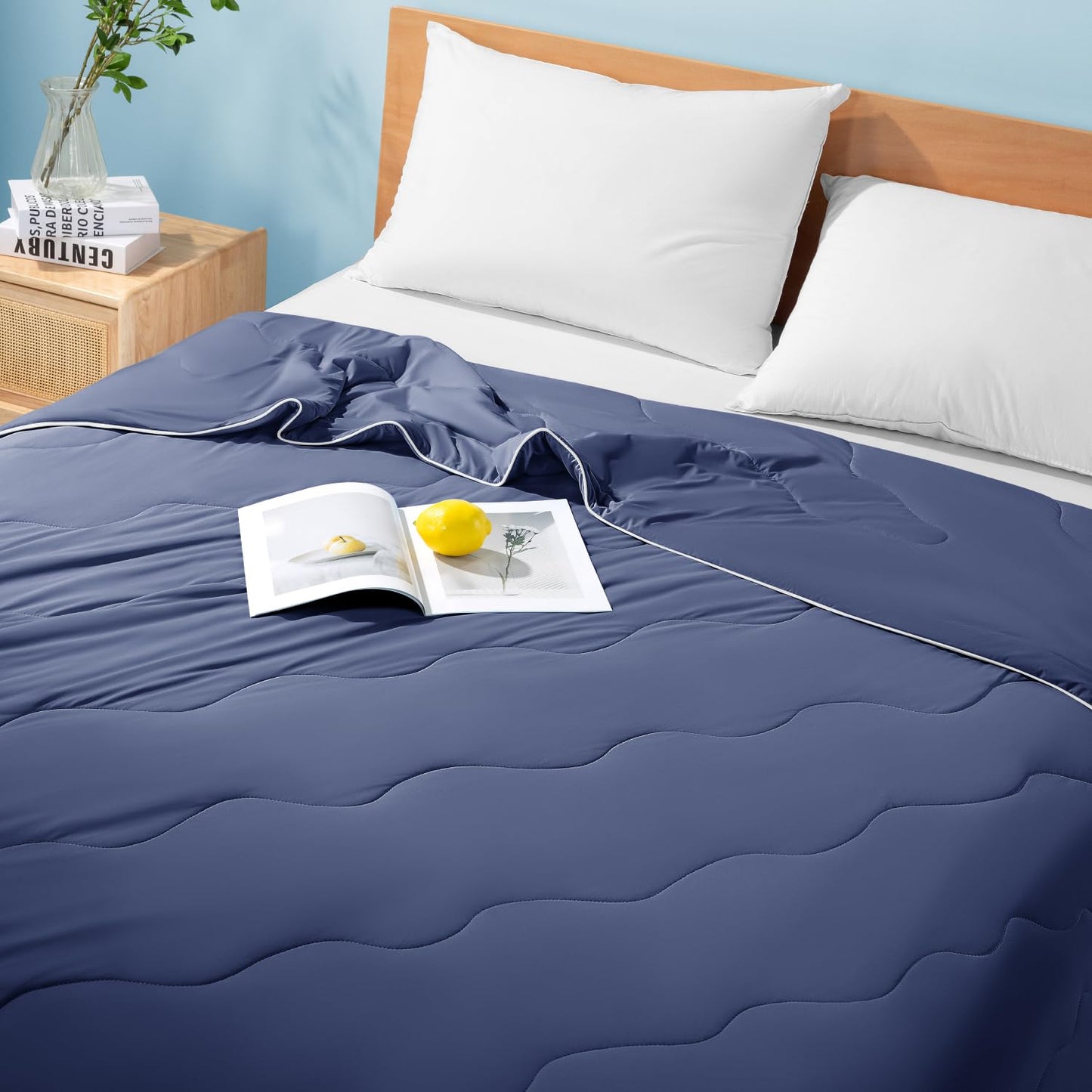 Cooling Blanket for Hot Sleepers & Night Sweats – Cooling Comforter, Breathable Lightweight Double-Sided Summer Bedding, Breathable Soft All Season (Lavender, Queen(90"x90"))