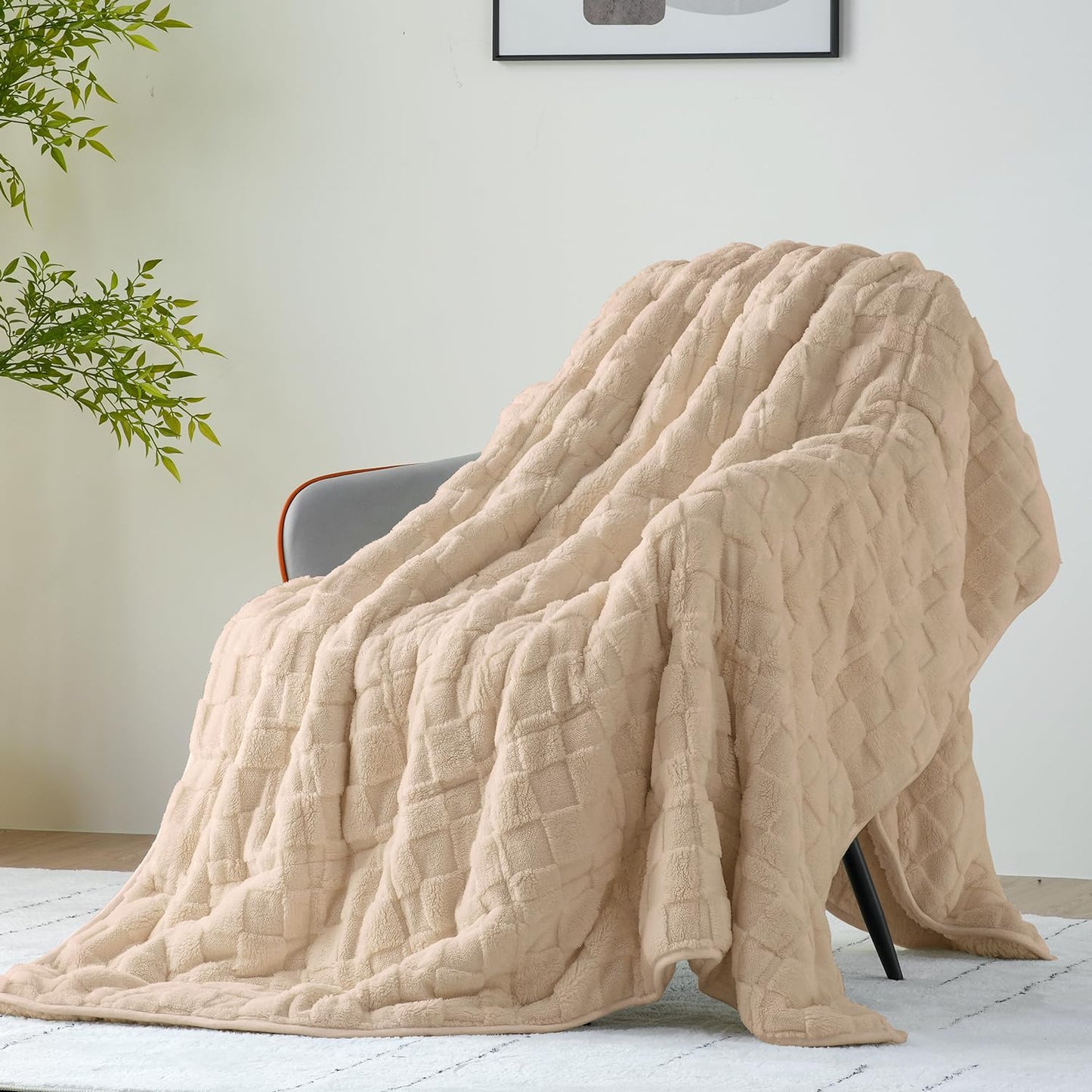 Uttermara Weighted Blankets for Adults Queen Size, 15lbs 60x80 inches Blanket with Soft Warm Plush Sherpa Fleece, Washable Thick Heavy Throw for Sleeping and Calming, Grey