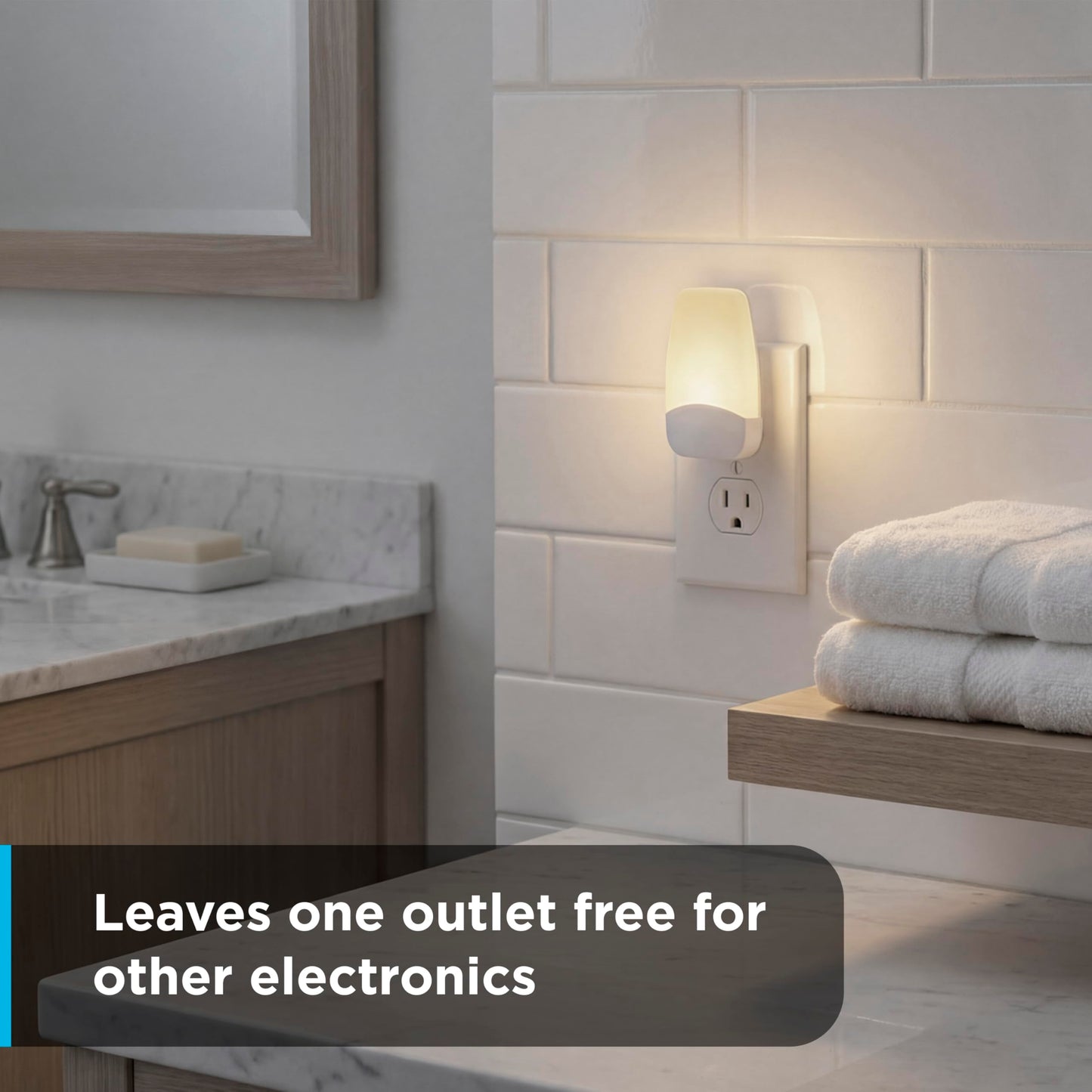 GE Sleeplite Night Lights Plug Into Wall, Dusk to Dawn Sensor, Ambient Lighting, Sleep Aid, Bathroom Décor, LED Lights for Bedroom, Apartment Essentials, Smart Home,76135, Amber, 2 Pack
