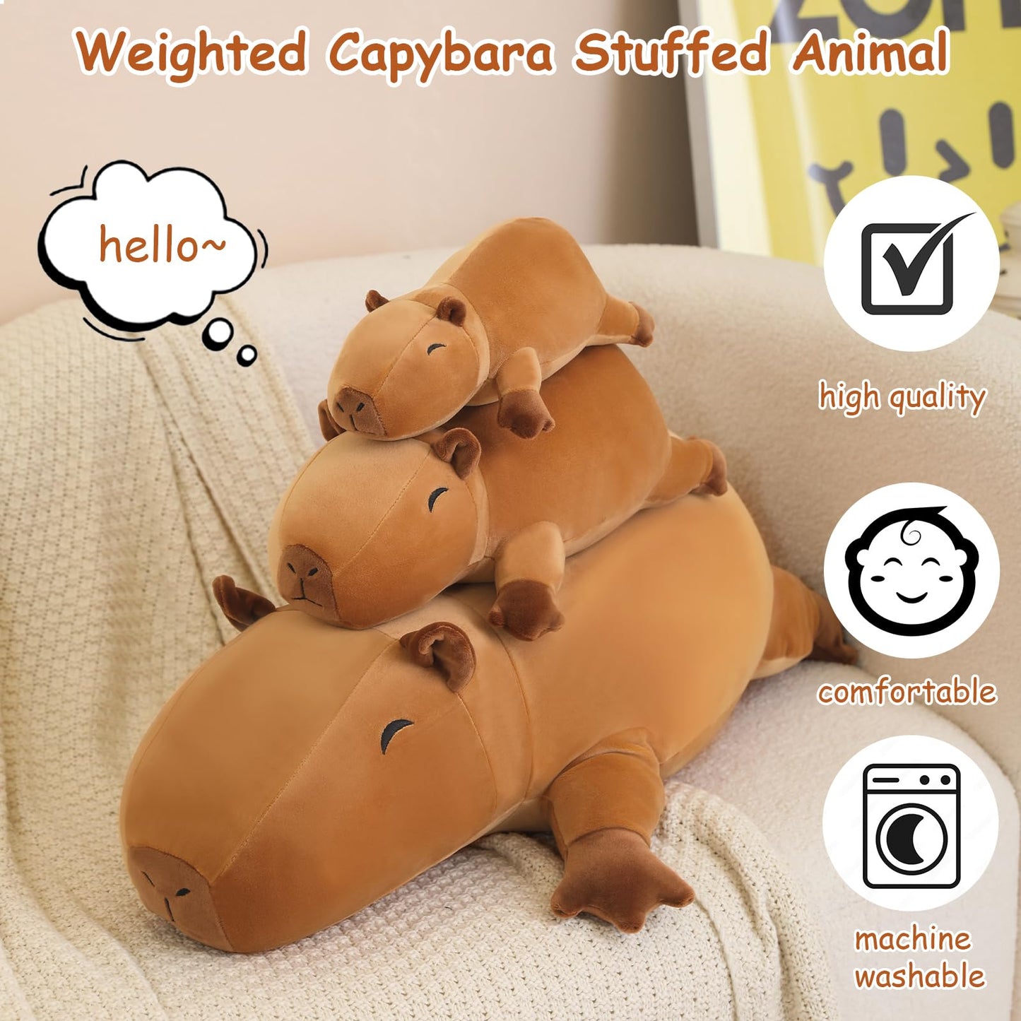 SQEQE Weighted Dinosaur Plush, Weighted Dinosaur Stuffed Animal, Dino Plushies Dino Pillow Toy Gift for Kids Adults 9.8 Inch, 0.8 Lbs