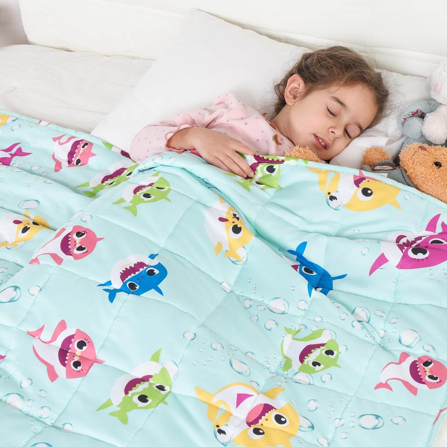 Kivik Weighted Blanket 3lbs, Blue Dinosaur Weighted Blankets, Cute Small Weighted Blankets 3 Pounds, Washable Soft Heavy Blanket Throw for All-Season, 36x48 Inches Blue