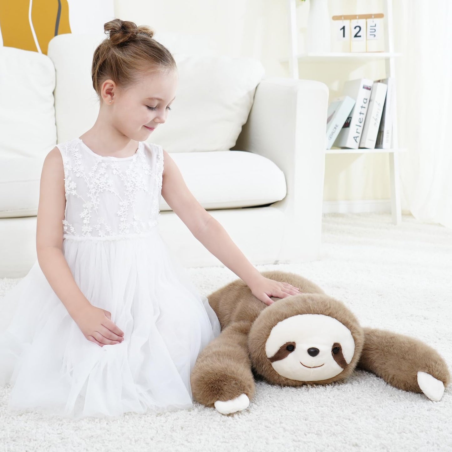Weighted Sloth Stuffed Animal – 25 Inch, 4 lbs Plush Lying Toy for Kids and Adults – Soft and Cozy Weighted Companion for Bedtime, Gifting, and Everyday Comfort
