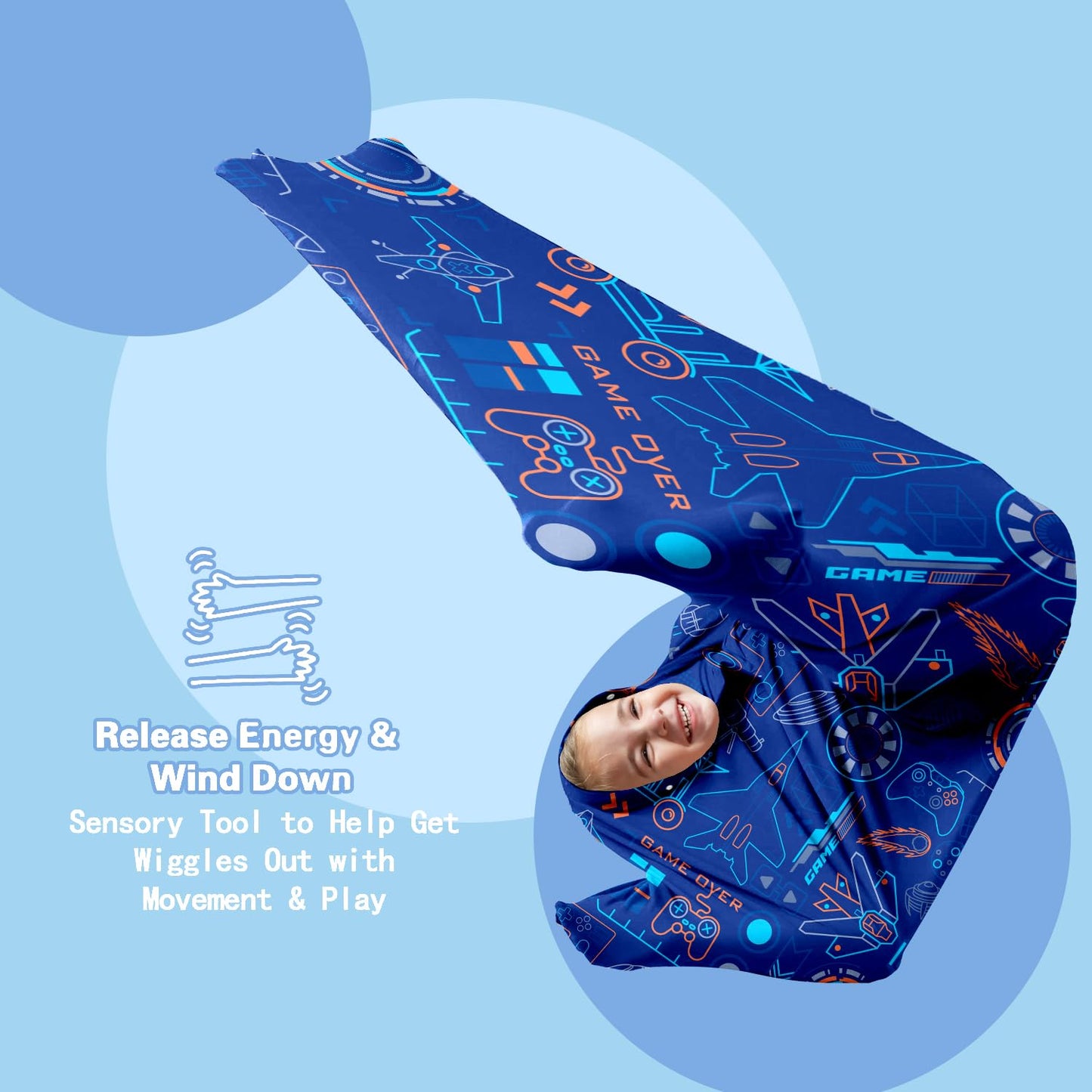 Cute Tiger Autism Movement Stretchy Sensory Body Socks - ADHD and Improve Sensory Processing Sox - Help Children with Autism (Medium)