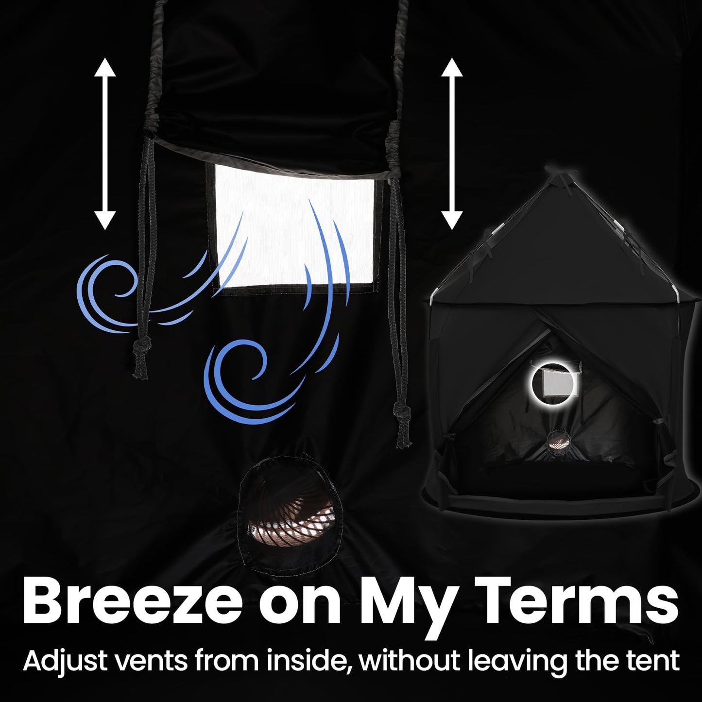 Blackout Sensory Tent, CPC Certified Calm Space for Autism Kids | Blackout Fabric, with Fan Port and Air Vent, CPC Certified Safe Structure, Spacious 39 x 39 x 45 in, Easy Setup